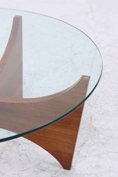 Vintage Couchtisch Glas | Mid Century Coffee Table | 60er Jahre Design | Teak Holz Tisch