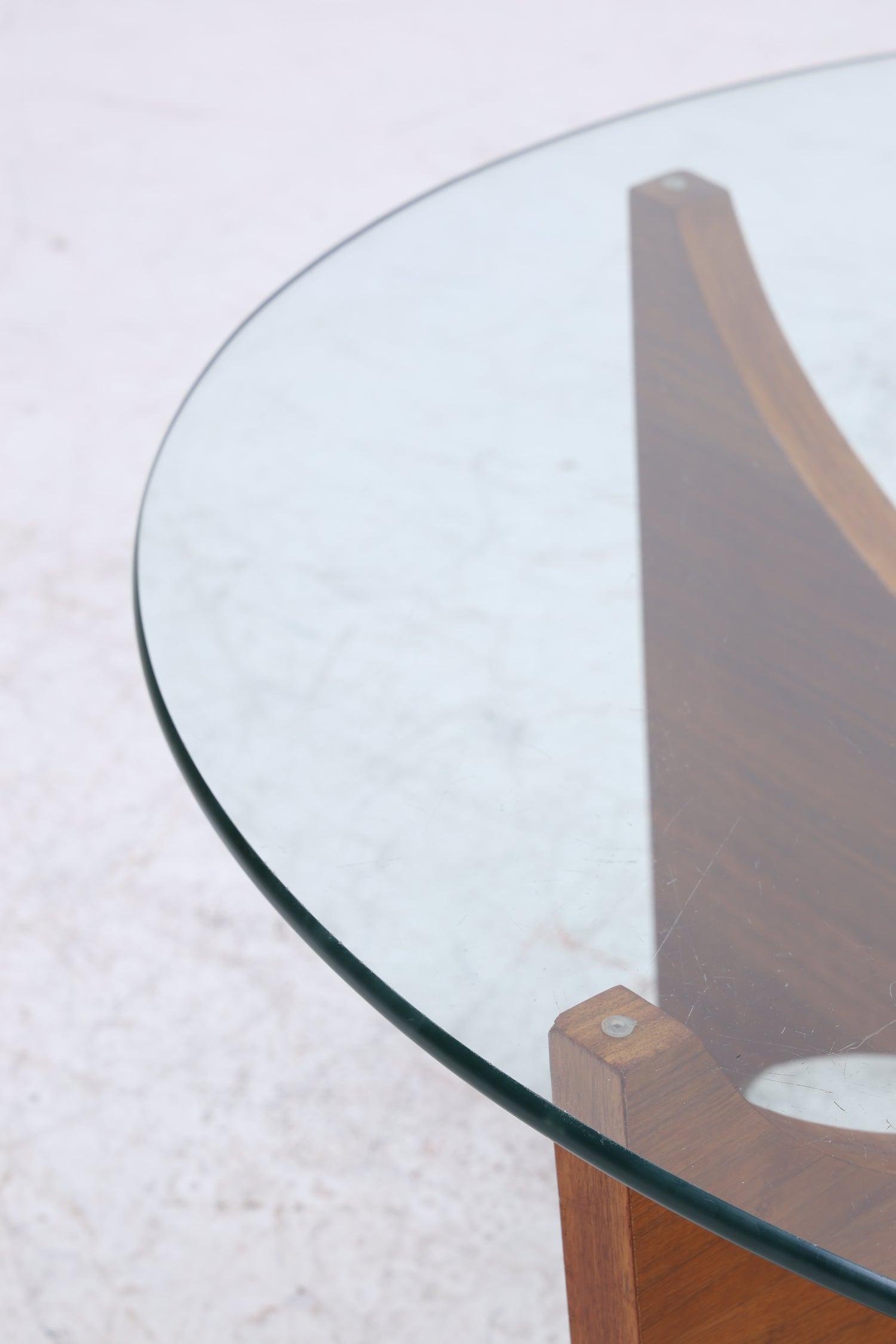 Vintage Couchtisch Glas | Mid Century Coffee Table | 60er Jahre Design | Teak Holz Tisch