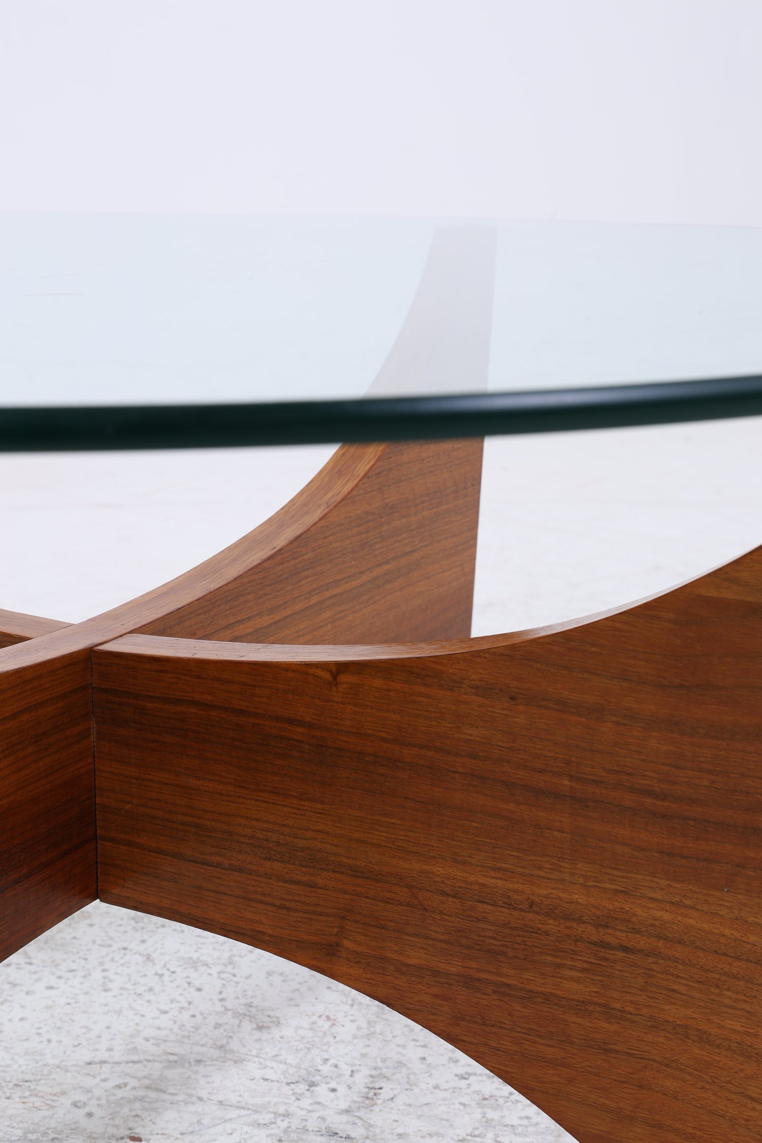 Vintage Couchtisch Glas | Mid Century Coffee Table | 60er Jahre Design | Teak Holz Tisch
