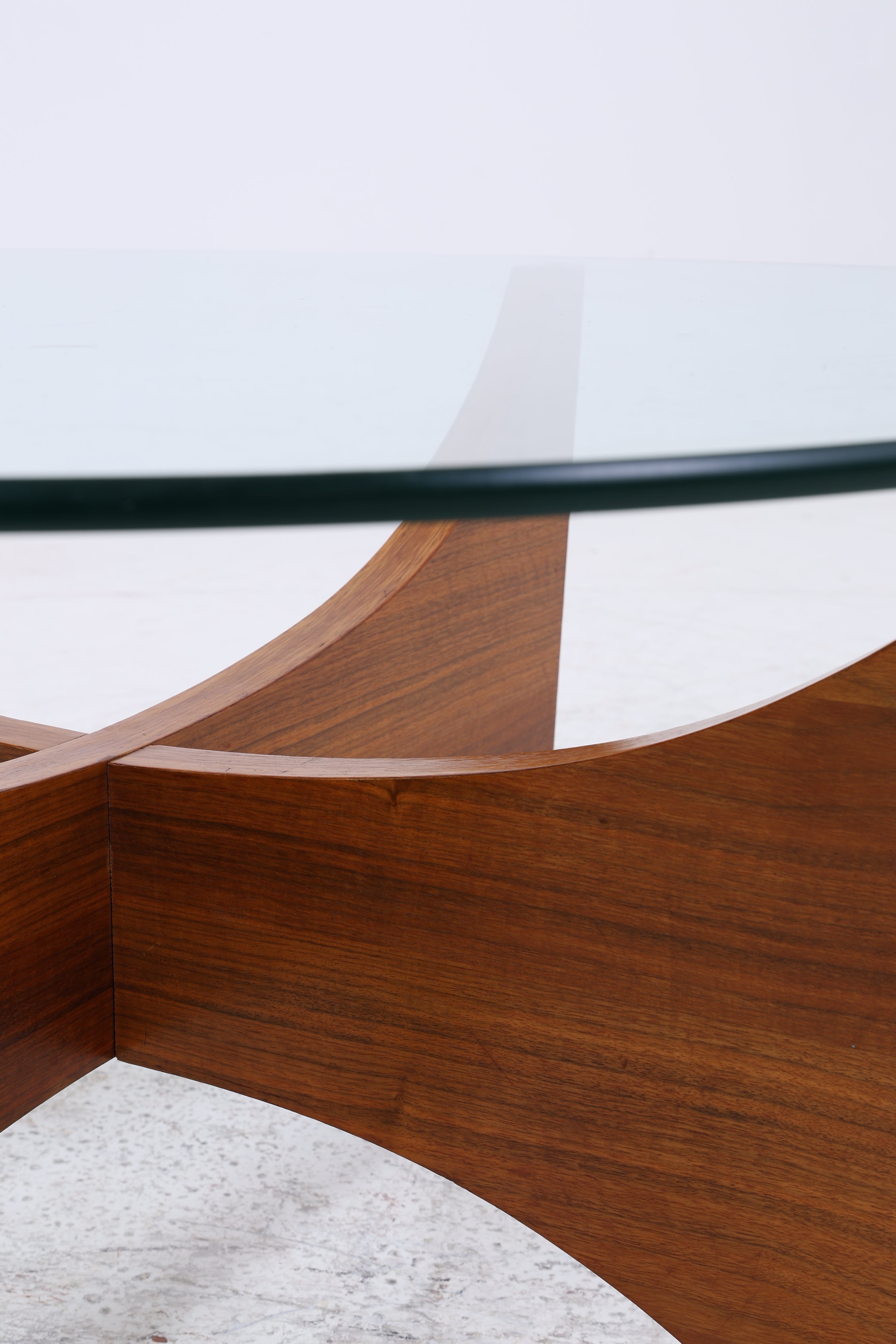 Vintage Couchtisch Glas | Mid Century Coffee Table | 60er Jahre Design | Teak Holz Tisch