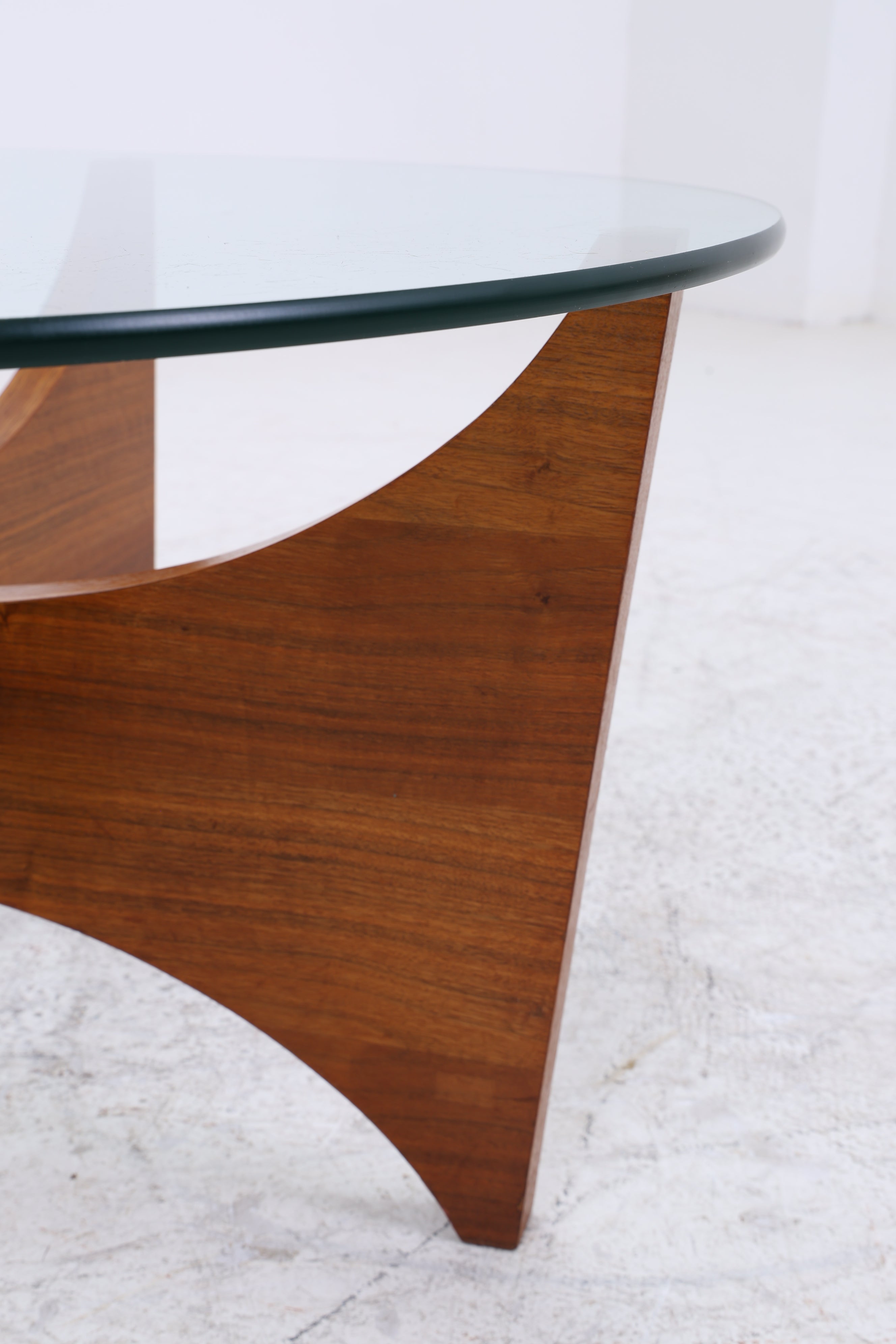 Vintage Couchtisch Glas | Mid Century Coffee Table | 60er Jahre Design | Teak Holz Tisch