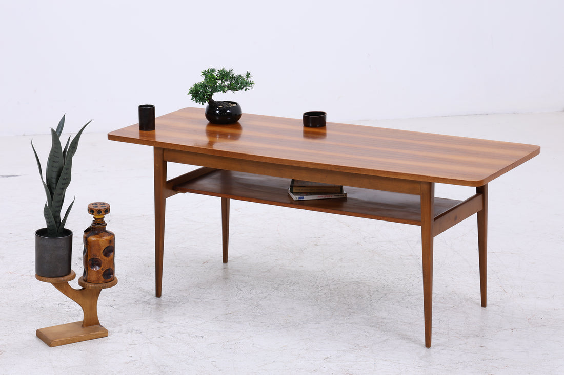 Vintage Couchtisch Holz | 50er 60er Jahre Coffee Table | Mid Century Tisch | Retro Wohnzimmertisch