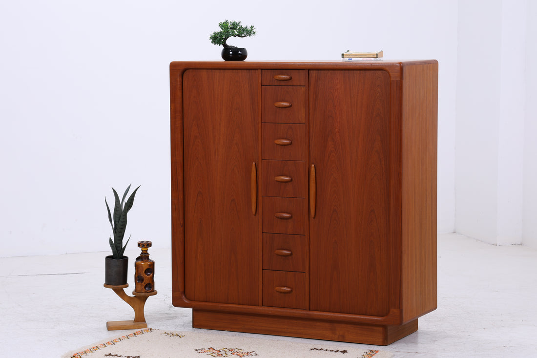 Dyrlund Herrenschrank Teak | Danish Design Cabinet | Vintage Lamellentüren Schrank | Seltene Ausführung