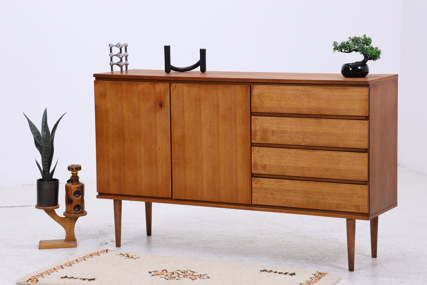 Vintage Sideboard | Mid Century Kommode | Nussbaum Anrichte 60er Jahre