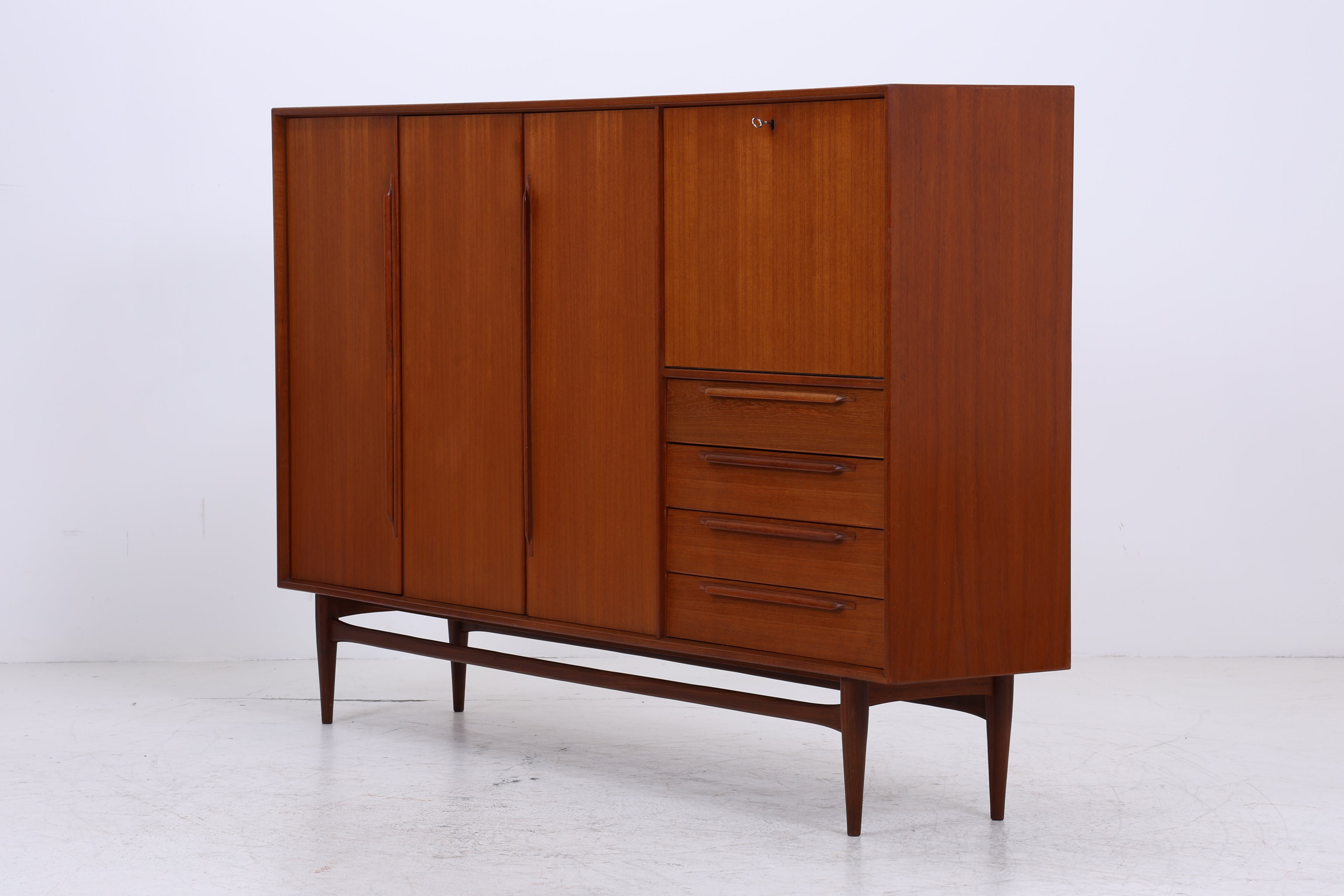Vintage Teak Highboard von Heinrich Riestenpatt | Mid Century Schrank | Danish Design