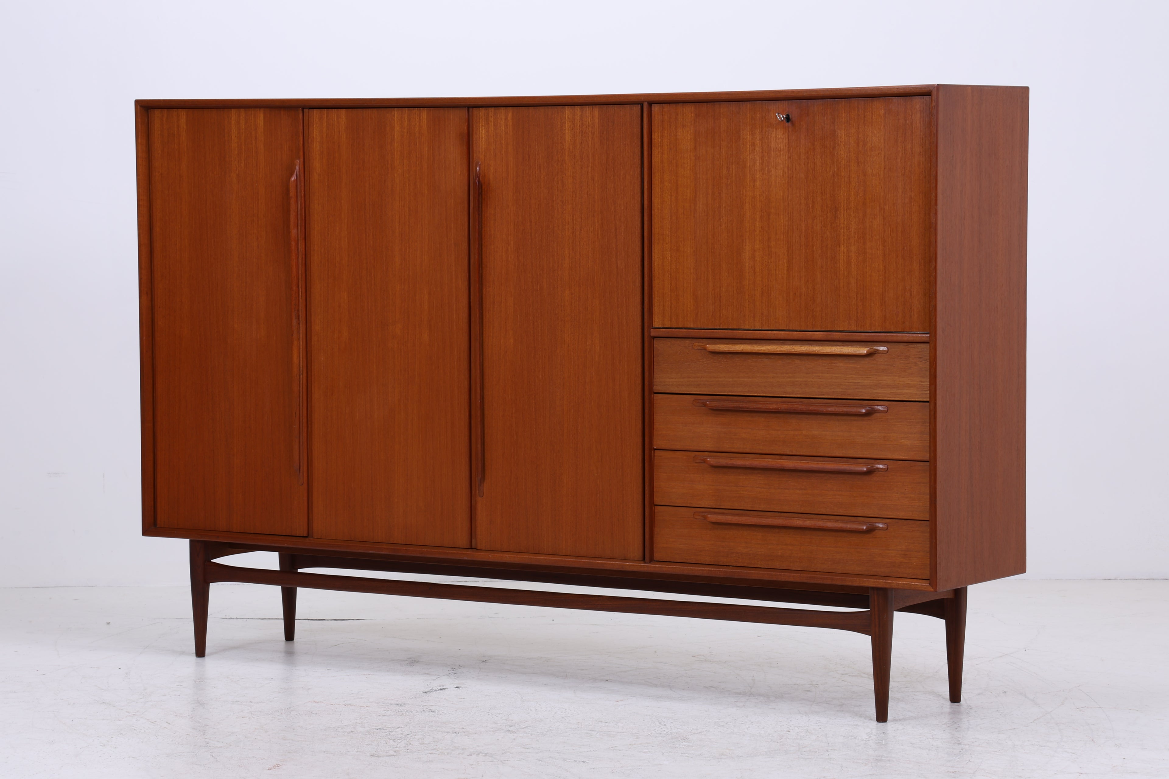 Vintage Teak Highboard von Heinrich Riestenpatt | Mid Century Schrank | Danish Design