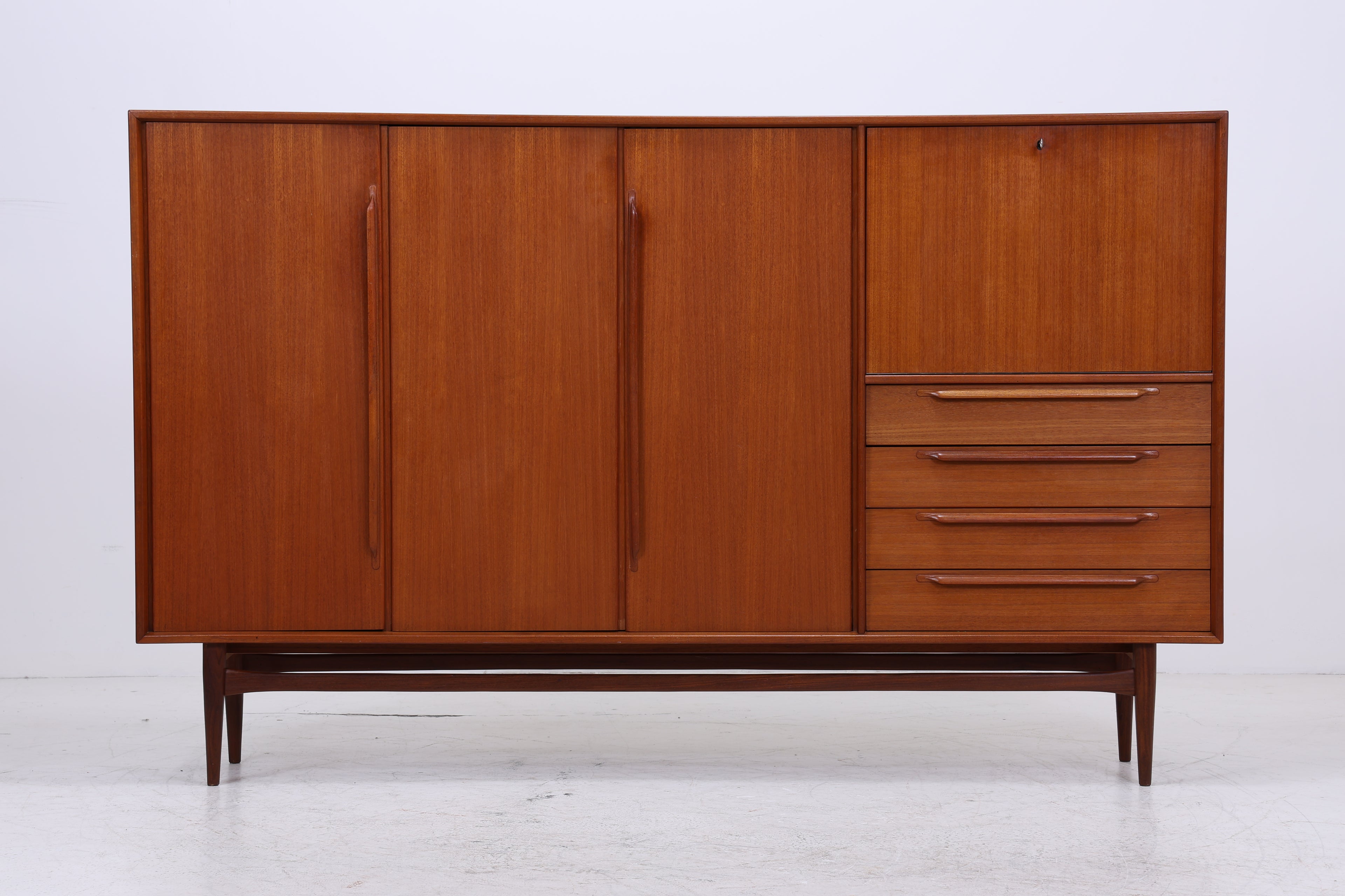 Vintage Teak Highboard von Heinrich Riestenpatt | Mid Century Schrank | Danish Design