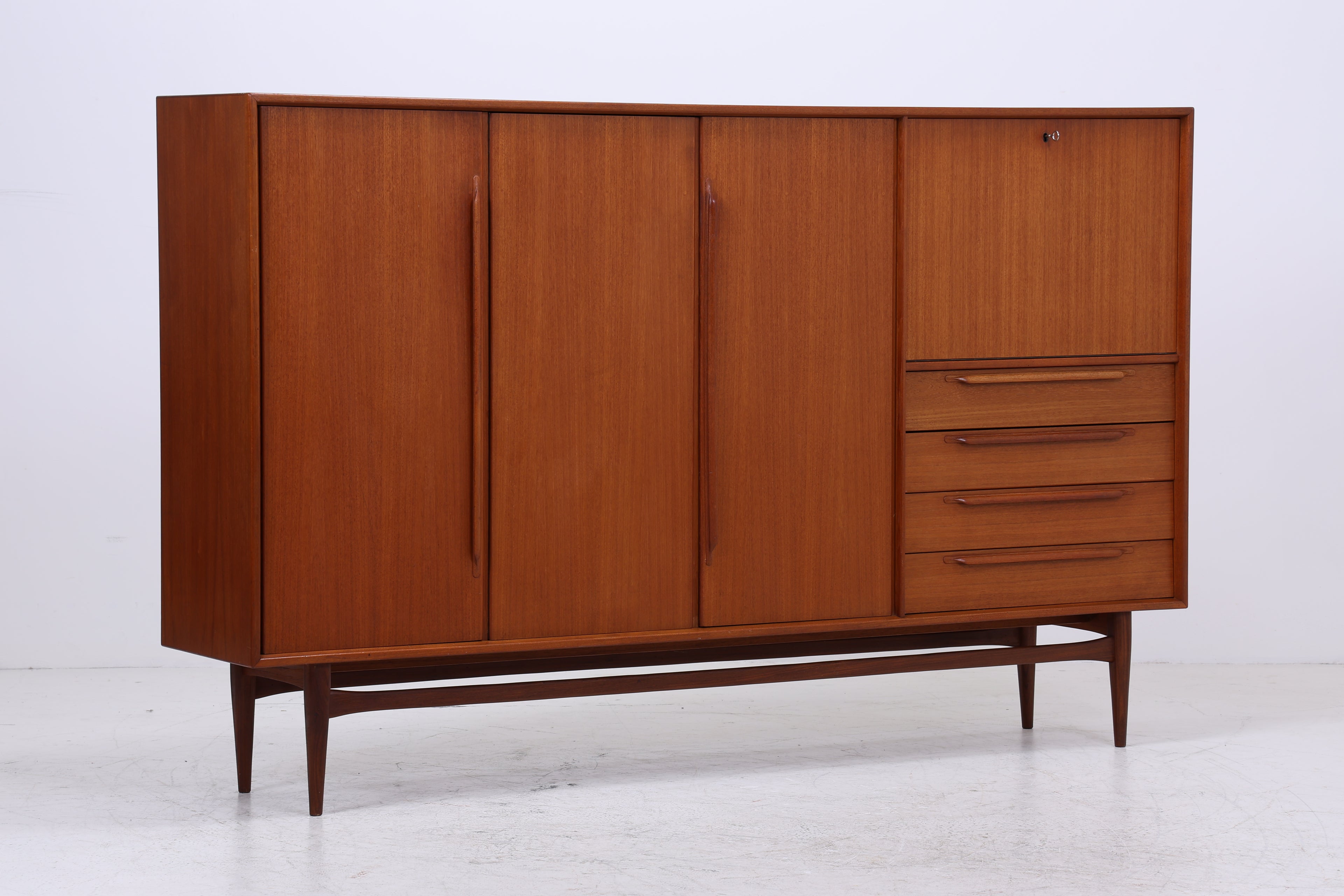 Vintage Teak Highboard von Heinrich Riestenpatt | Mid Century Schrank | Danish Design