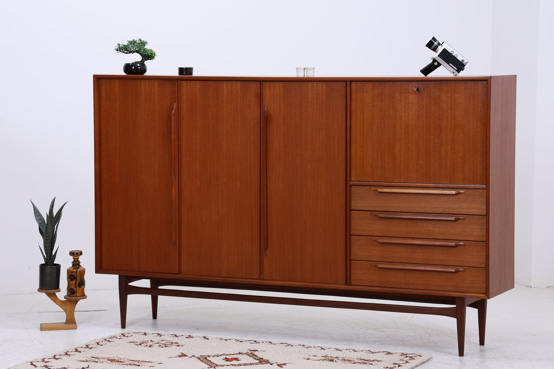 Vintage Teak Highboard von Heinrich Riestenpatt | Mid Century Schrank | Danish Design