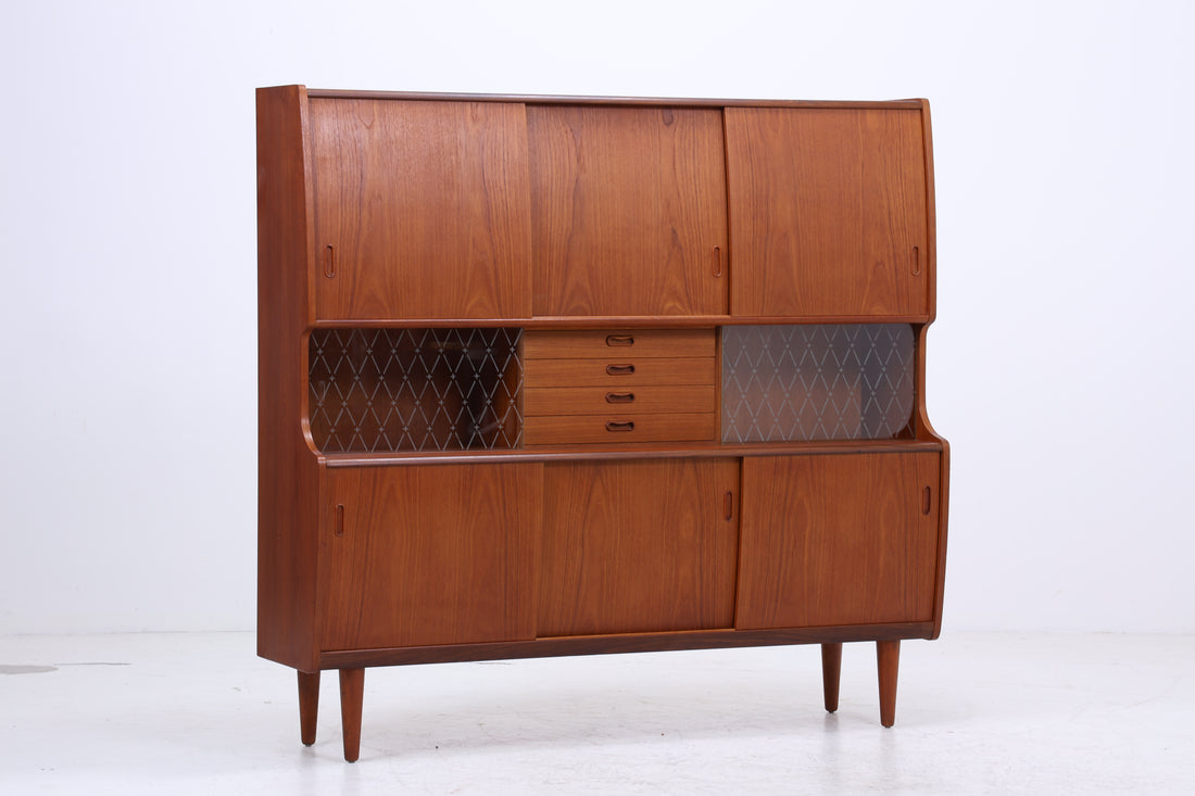 Dänisches Highboard aus Teakholz von Poul M. Jessen, Viby Denmark – Mid Century Danish Design 1960s Vintage Sideboard