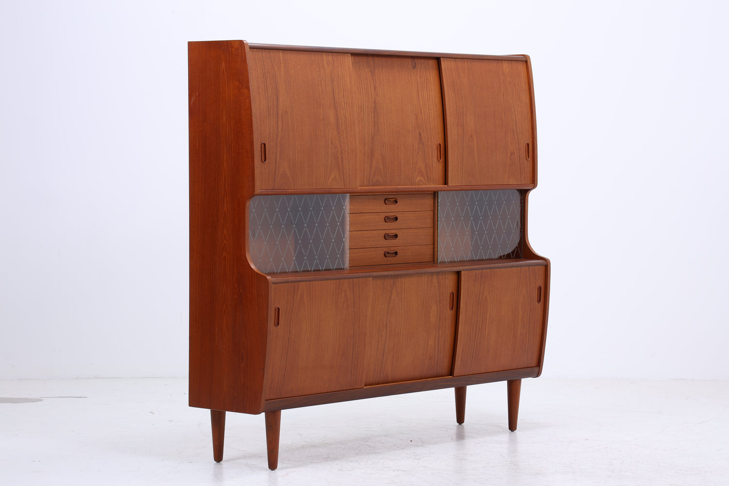 Dänisches Highboard aus Teakholz von Poul M. Jessen, Viby Denmark – Mid Century Danish Design 1960s Vintage Sideboard