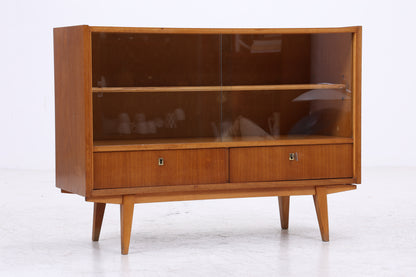 Vintage Kommode mit Glasschiebetüren | Mid Century Vitrine | 60er Jahre