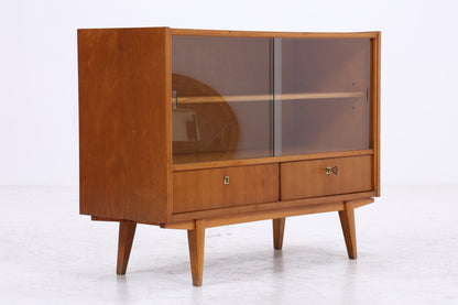 Vintage Kommode mit Glasschiebetüren | Mid Century Vitrine | 60er Jahre