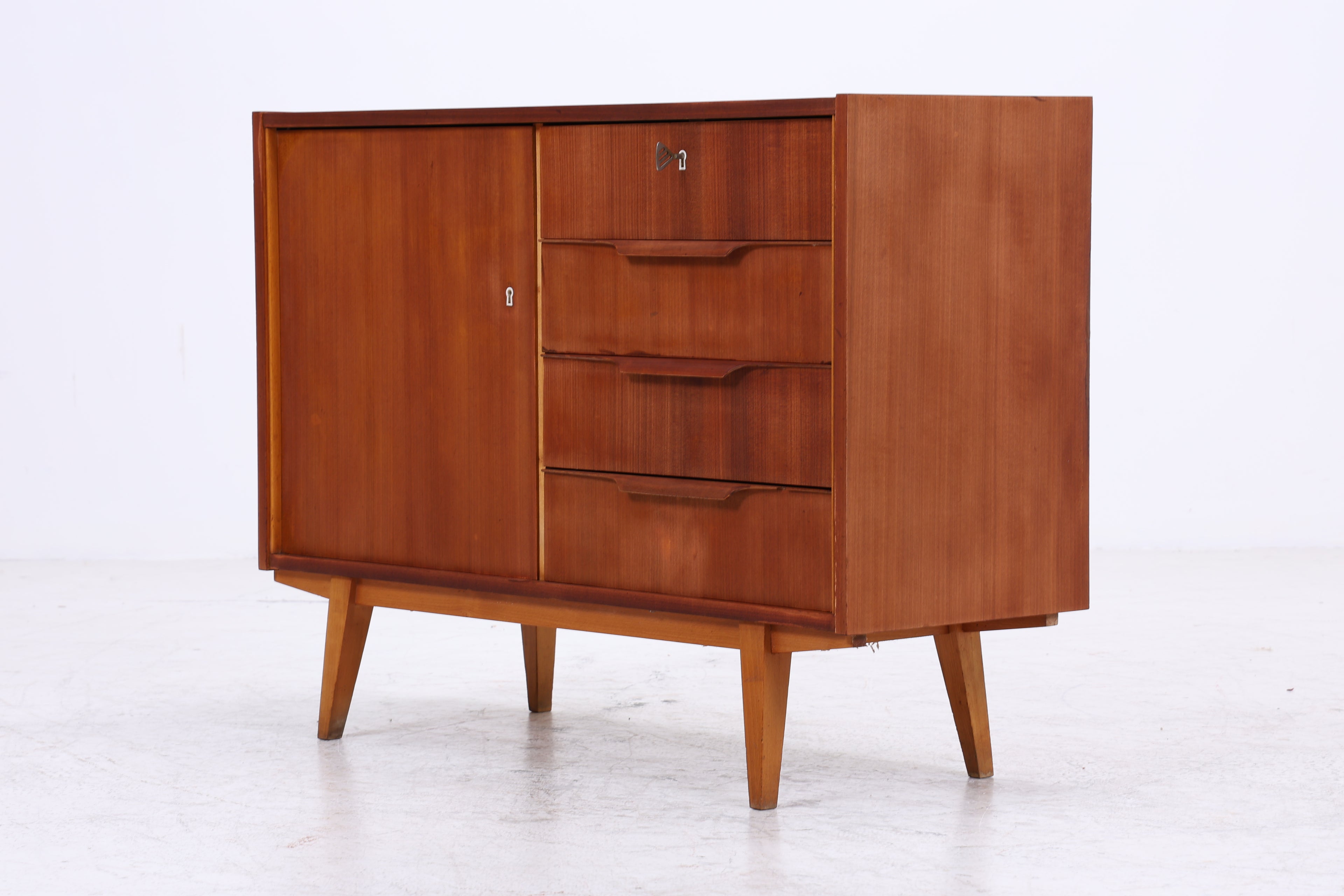 Vintage Nussbaum Kommode | Mid Century Schubladenkommode | 60er Jahre