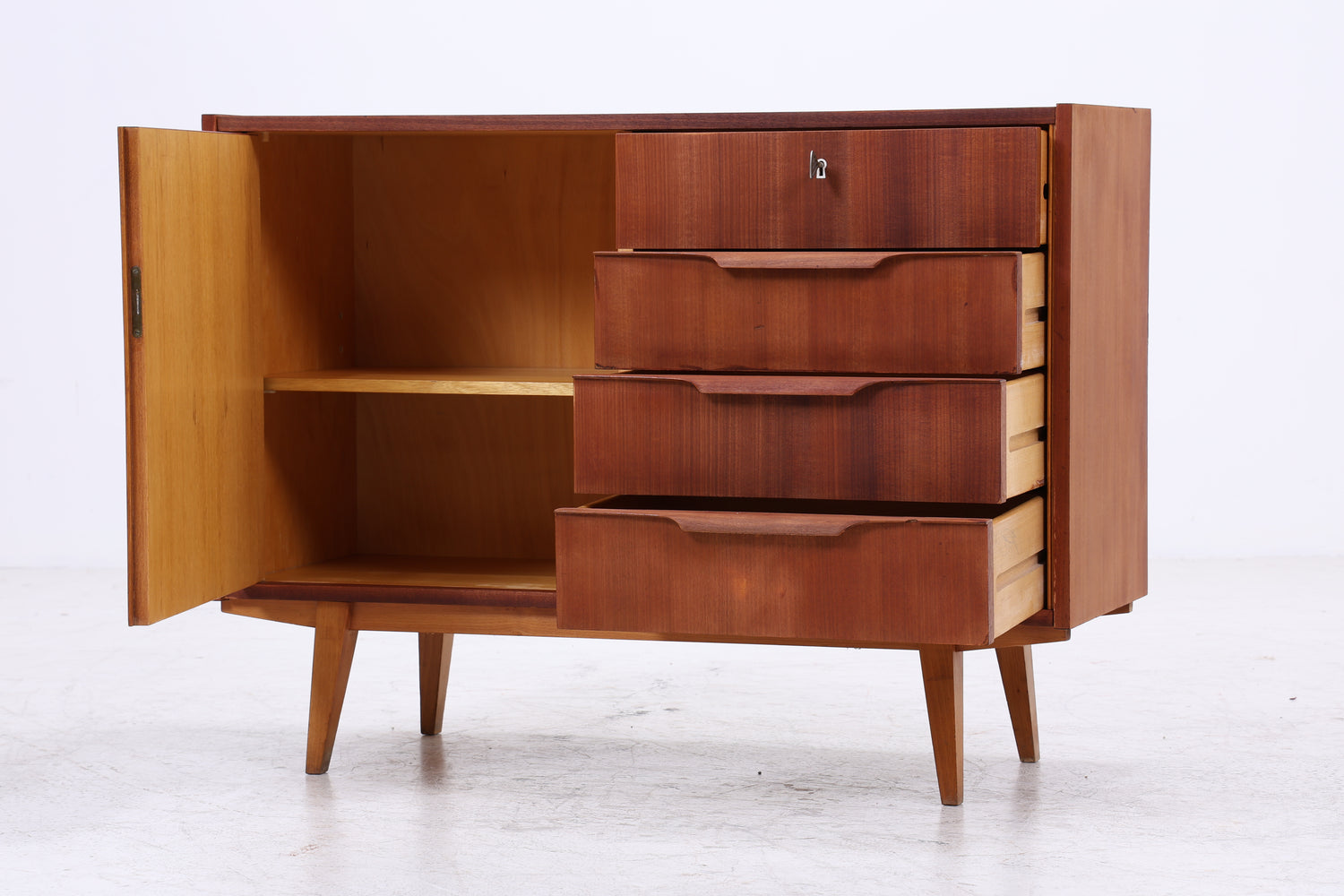 Vintage Nussbaum Kommode | Mid Century Schubladenkommode | 60er Jahre