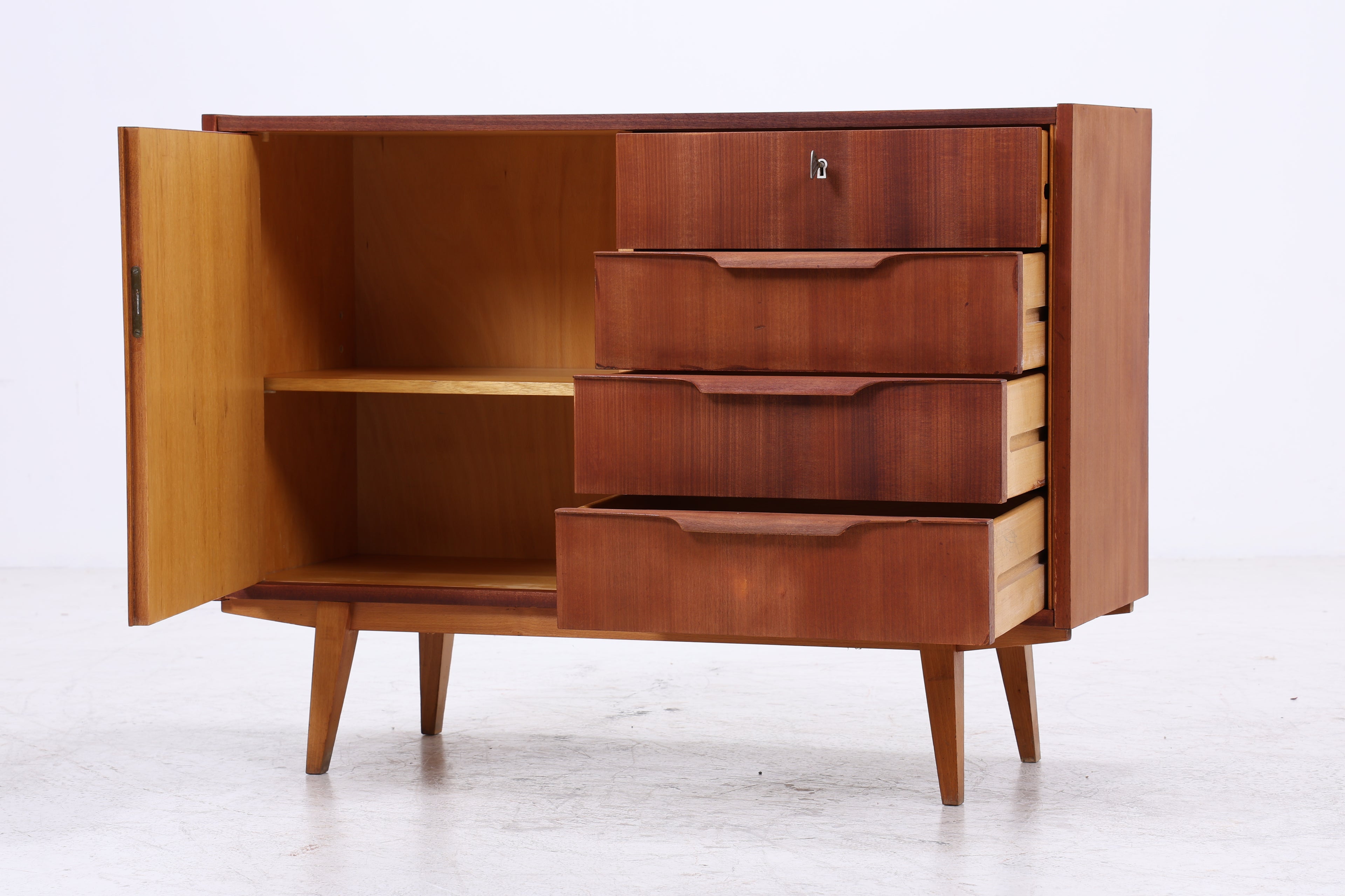 Vintage Nussbaum Kommode | Mid Century Schubladenkommode | 60er Jahre