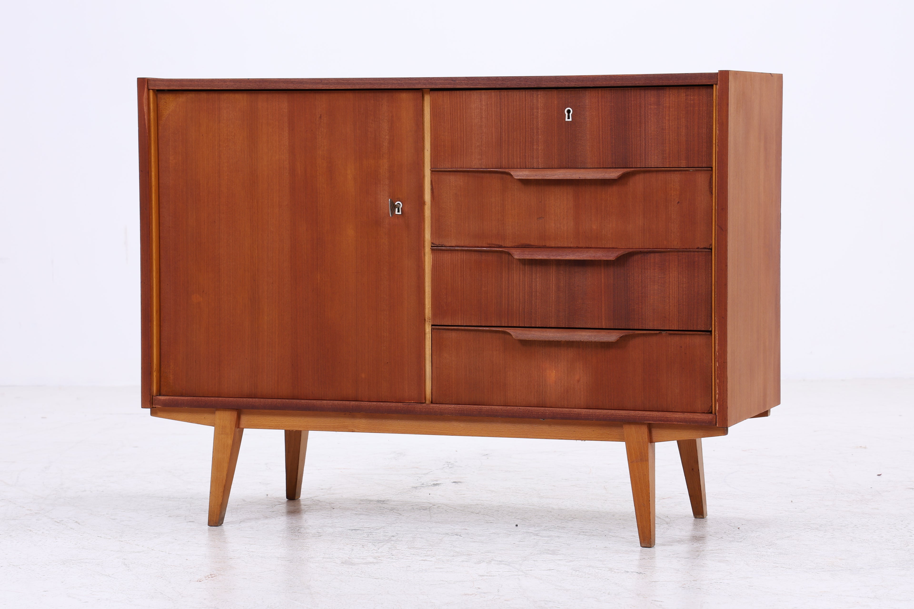 Vintage Nussbaum Kommode | Mid Century Schubladenkommode | 60er Jahre