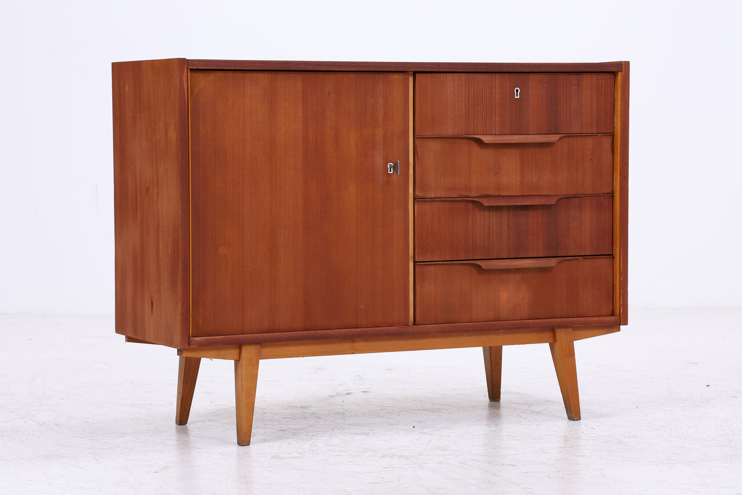 Vintage Nussbaum Kommode | Mid Century Schubladenkommode | 60er Jahre