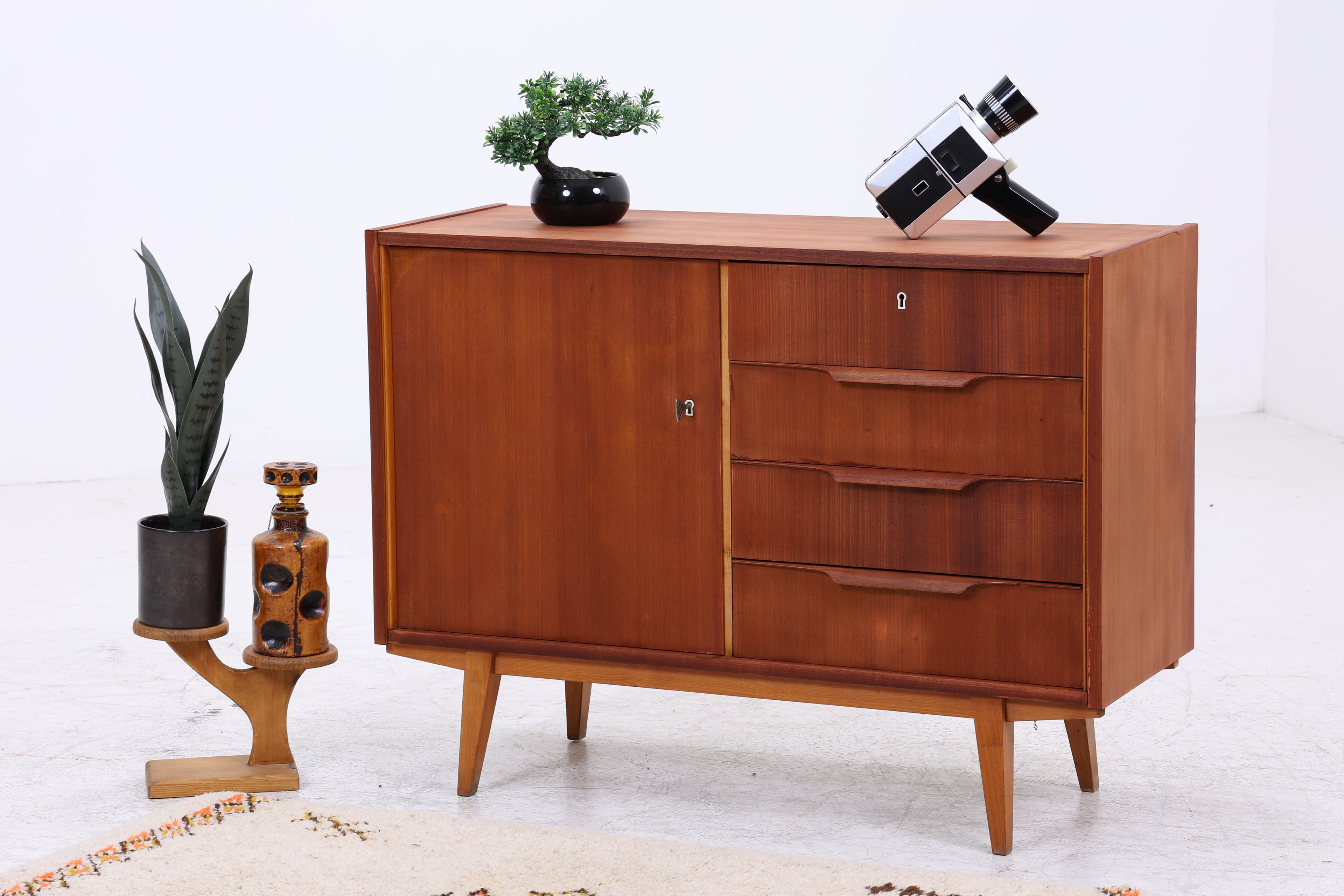 Vintage Nussbaum Kommode | Mid Century Schubladenkommode | 60er Jahre