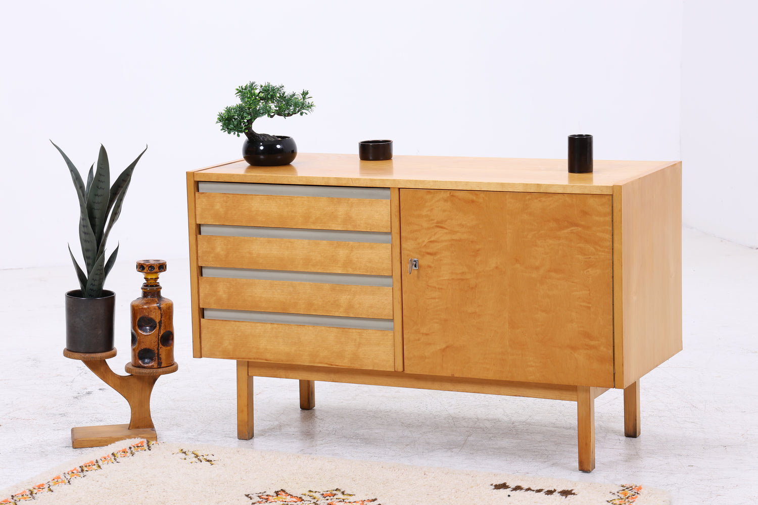 Vintage Hellerau Kommode | Mid Century Birke Schubladenkommode | DDR Design