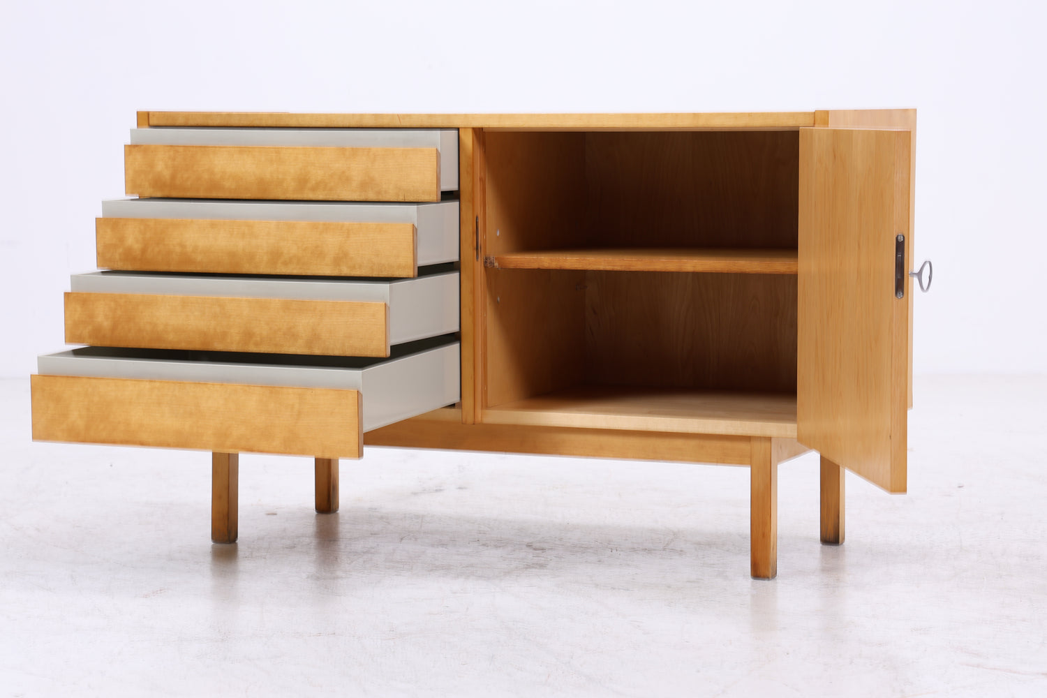 Vintage Hellerau Kommode | Mid Century Birke Schubladenkommode | DDR Design