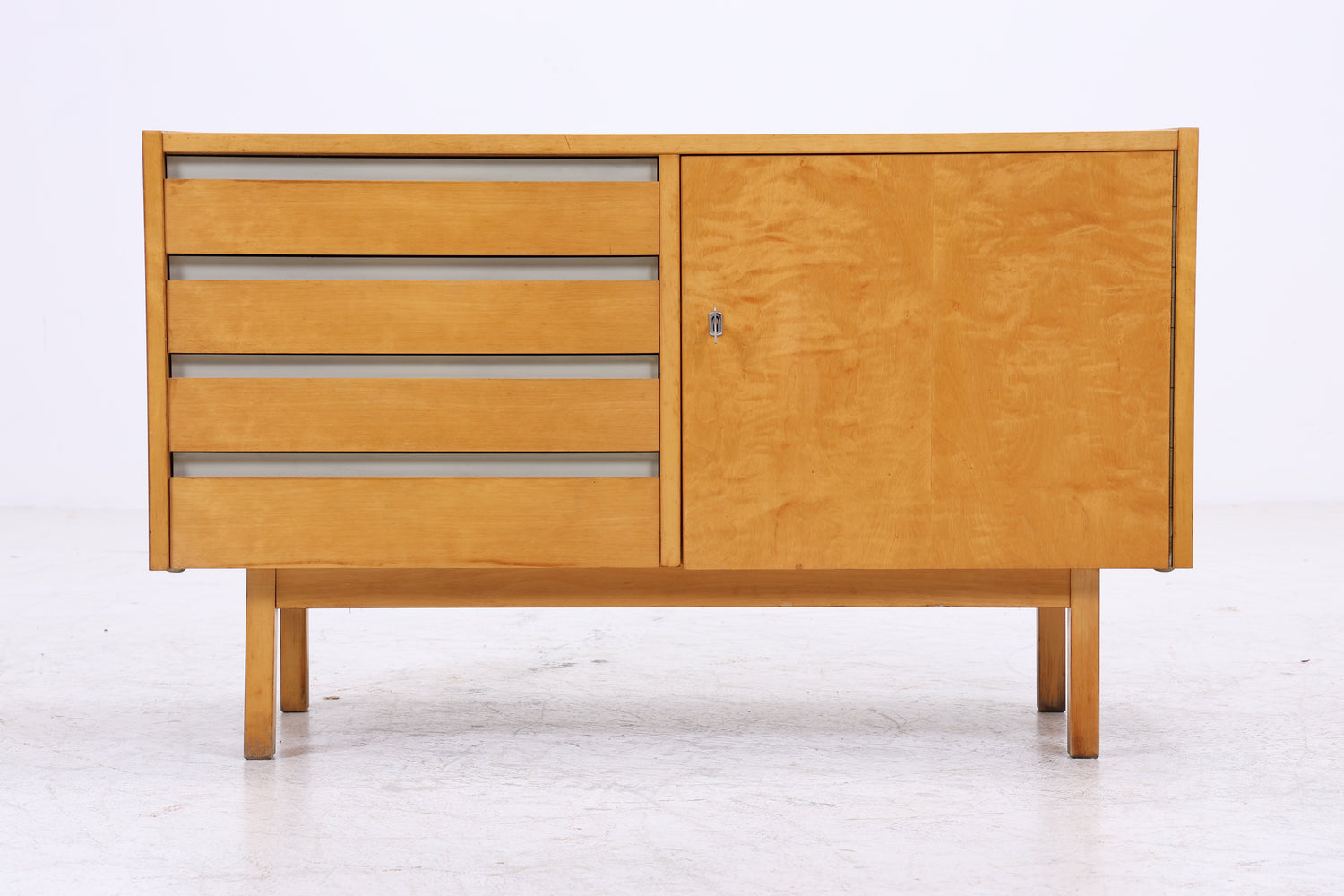 Vintage Hellerau Kommode | Mid Century Birke Schubladenkommode | DDR Design