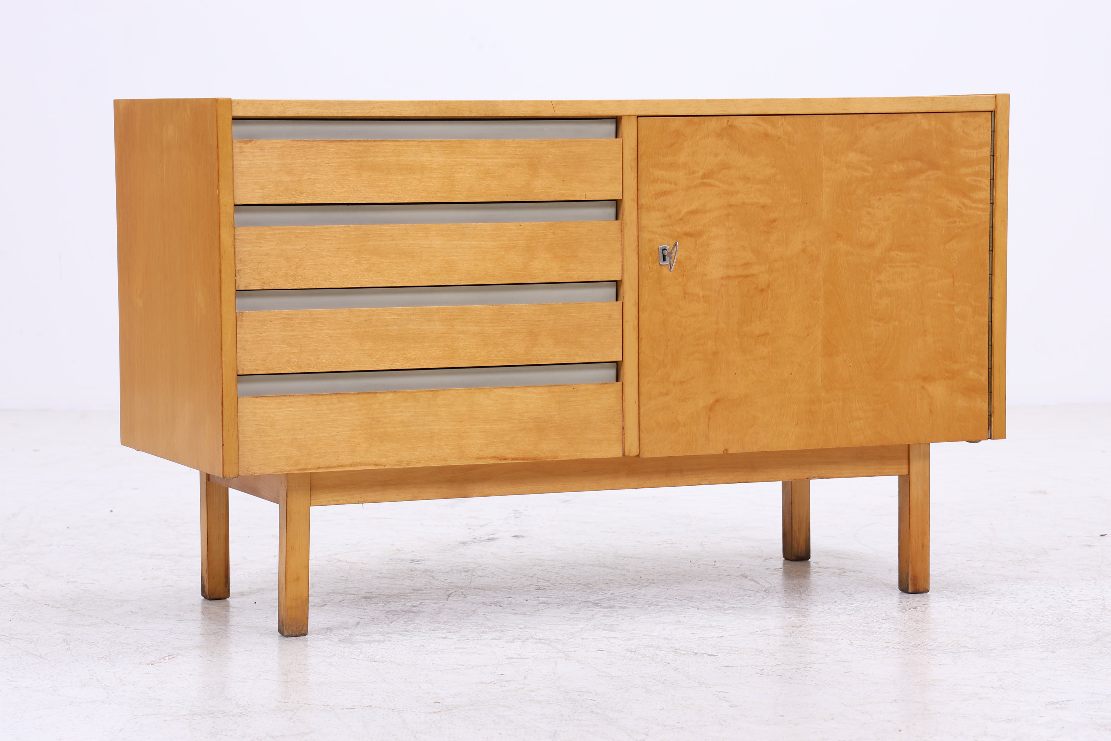 Vintage Hellerau Kommode | Mid Century Birke Schubladenkommode | DDR Design