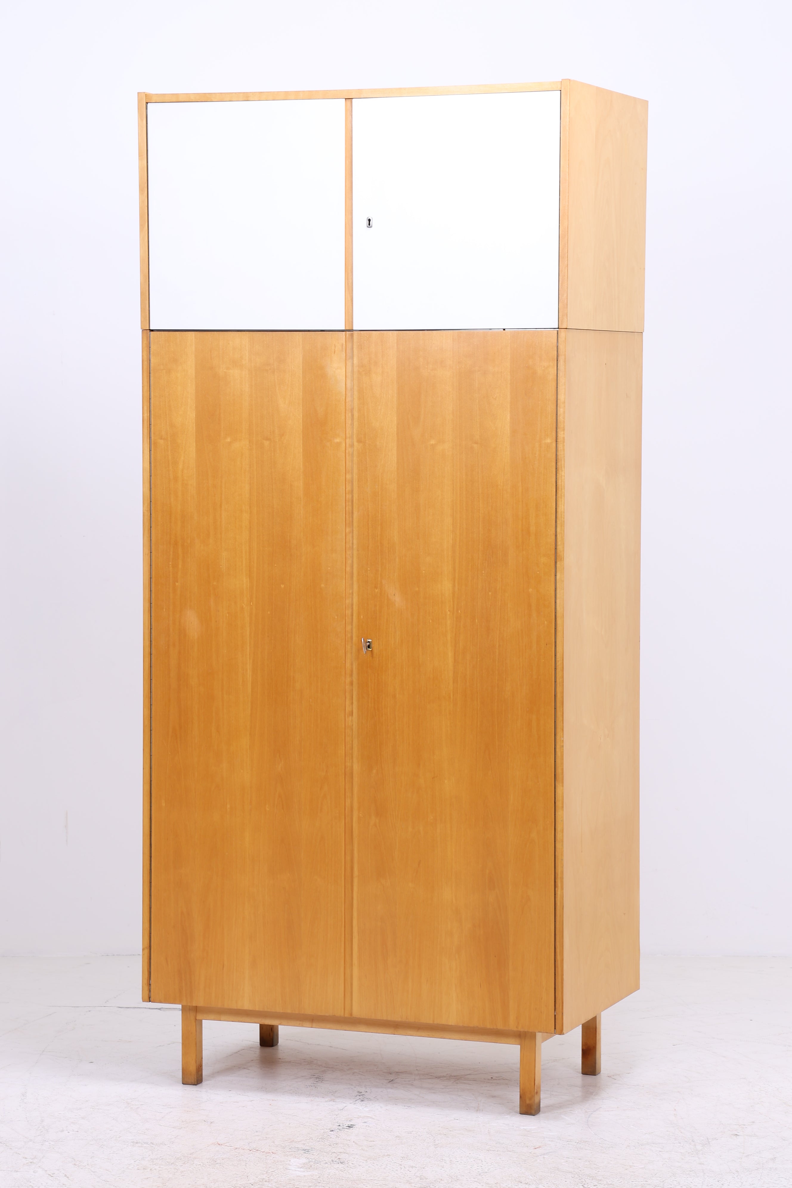 Vintage Hellerau Kleiderschrank | Birke | DDR Design Wäscheschrank | 1964