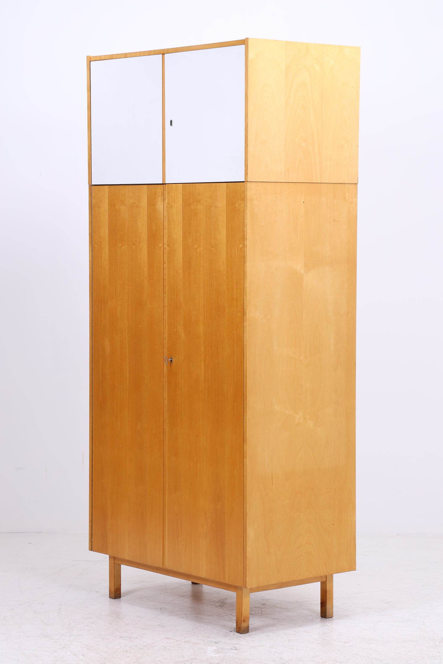 Vintage Hellerau Kleiderschrank | Birke | DDR Design Wäscheschrank | 1964