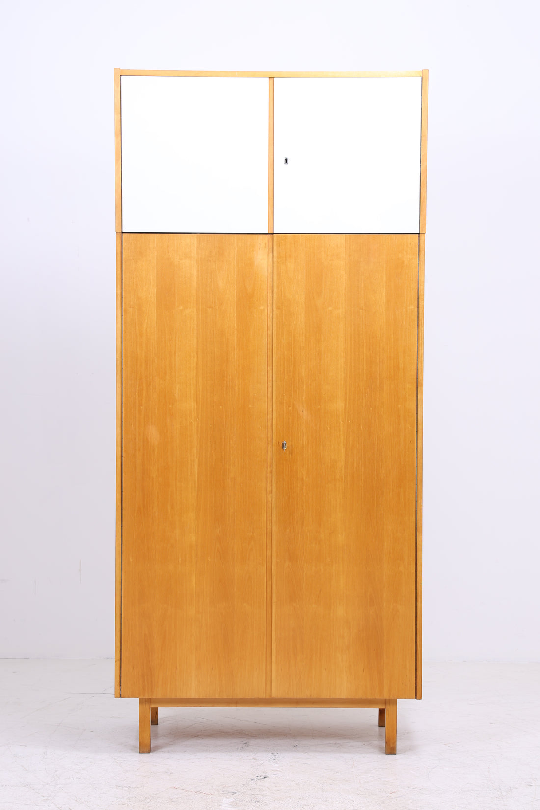 Vintage Hellerau Kleiderschrank | Birke | DDR Design Wäscheschrank | 1964