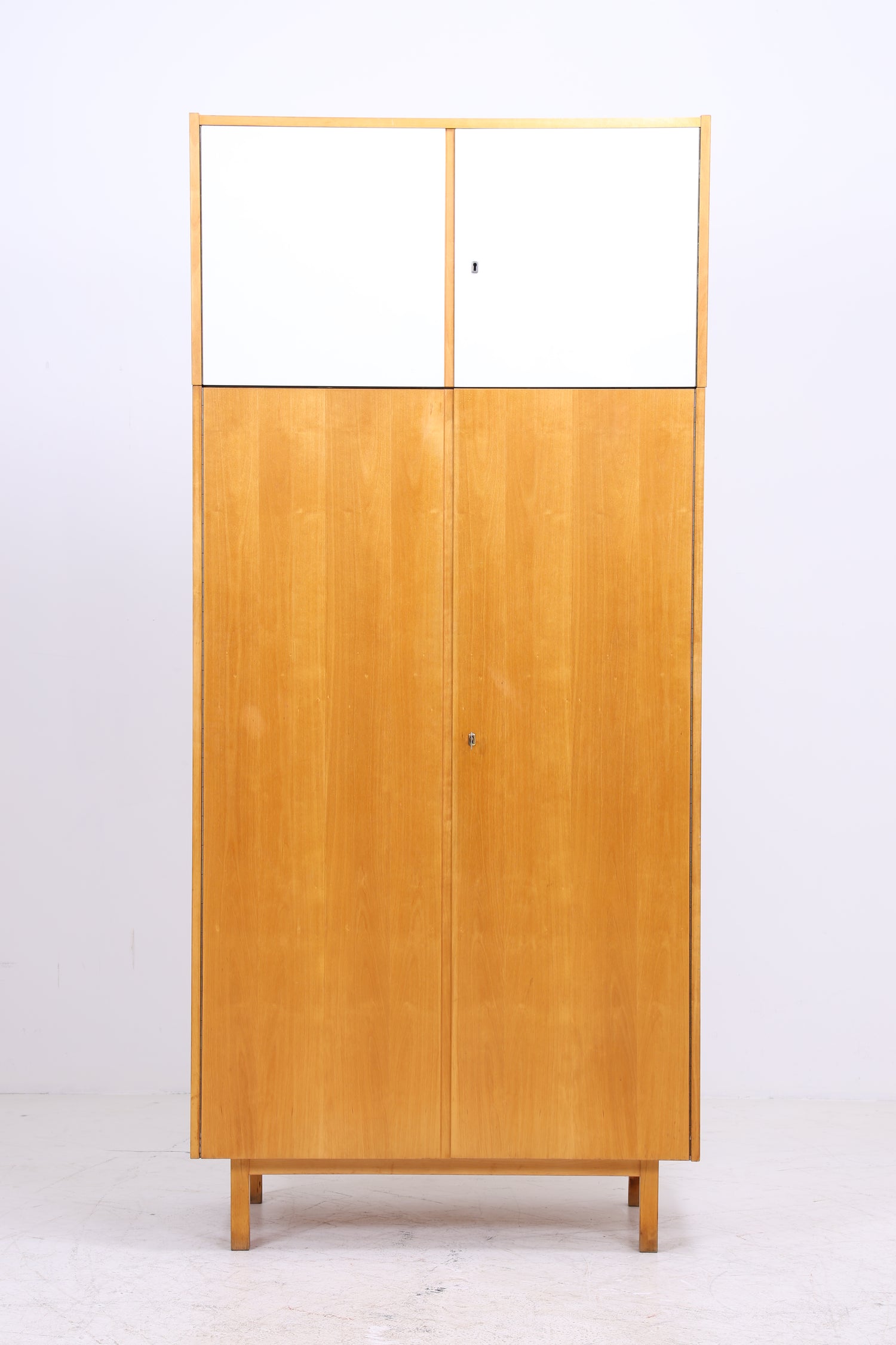 Vintage Hellerau Kleiderschrank | Birke | DDR Design Wäscheschrank | 1964