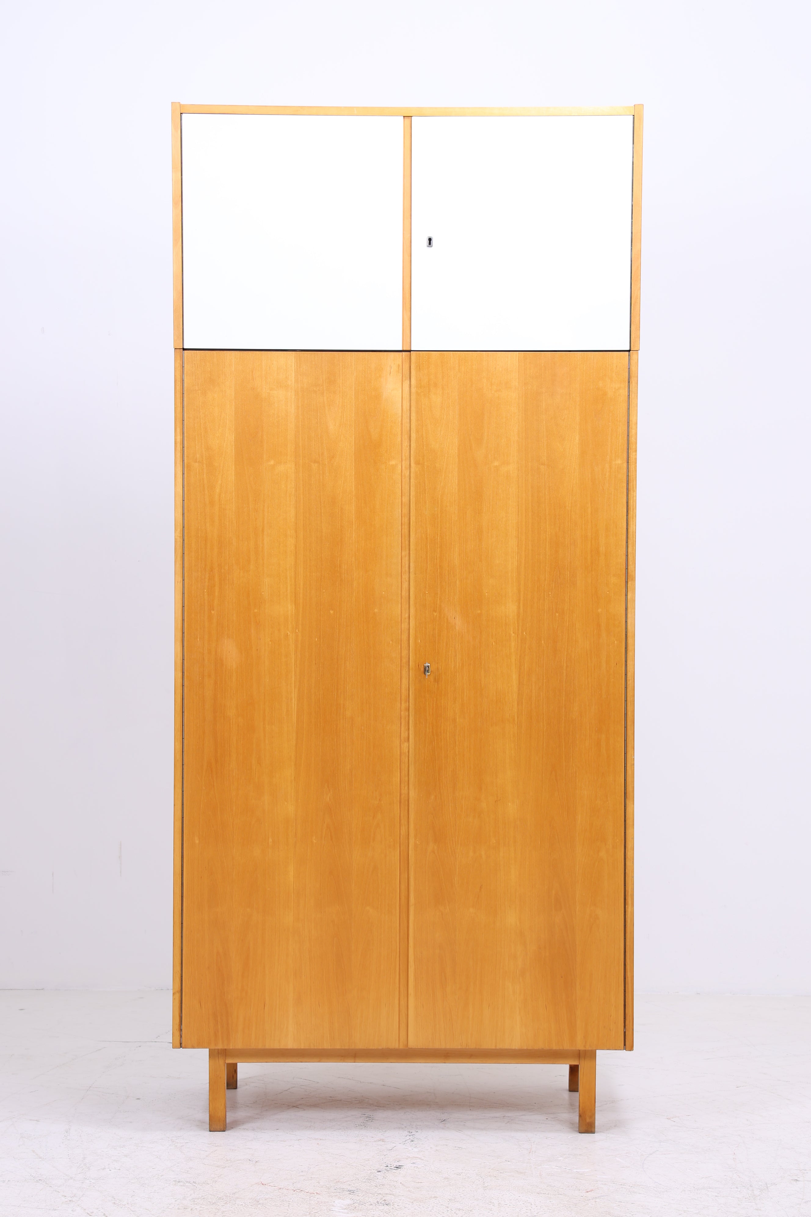 Vintage Hellerau Kleiderschrank | Birke | DDR Design Wäscheschrank | 1964