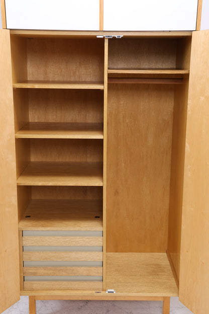 Vintage Hellerau Kleiderschrank | Birke | DDR Design Wäscheschrank | 1964
