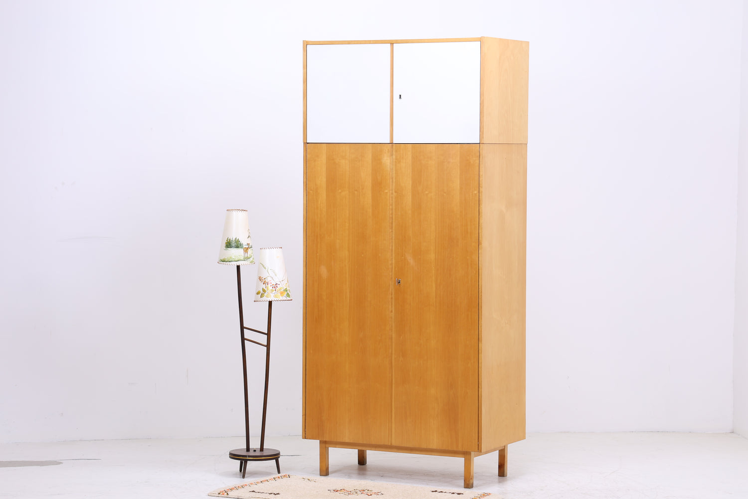 Vintage Hellerau Kleiderschrank | Birke | DDR Design Wäscheschrank | 1964