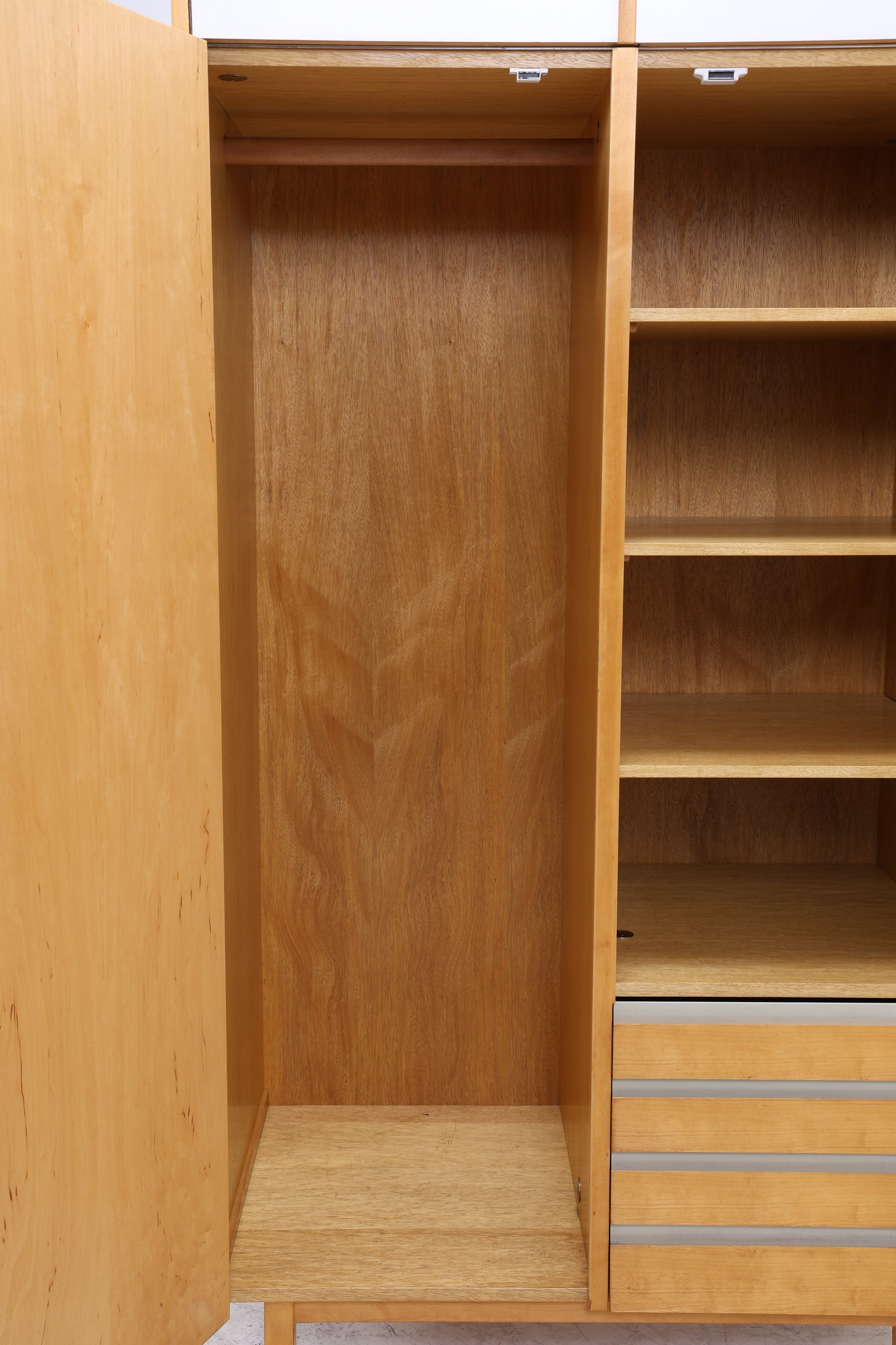 Vintage Hellerau Kleiderschrank | Birke | DDR Design Wäscheschrank | 1964