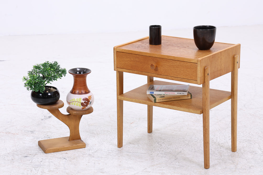 Vintage Nachttisch | Eiche Nachtschrank | Mid Century Beistelltisch