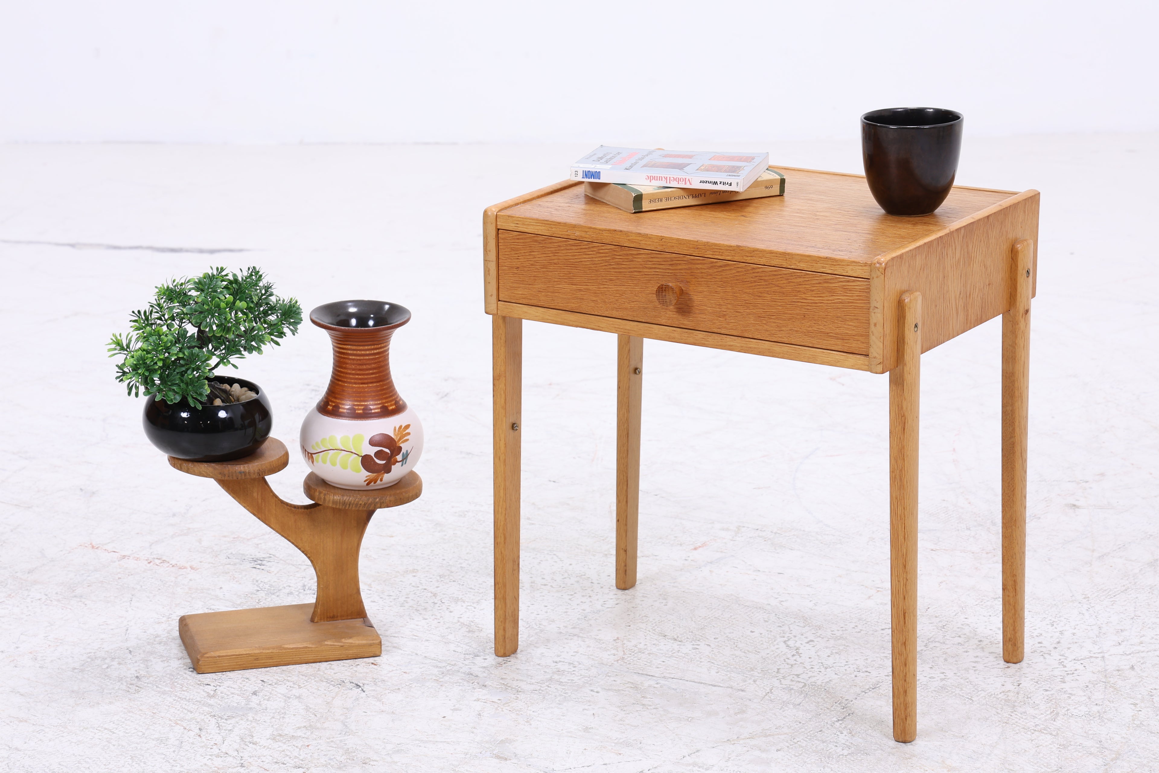Vintage Nachttisch | Eiche Nachtschrank | Mid Century Beistelltisch
