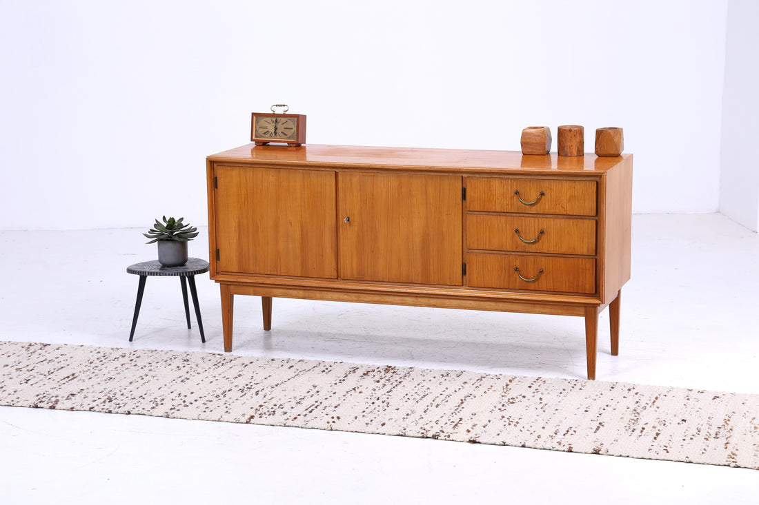 Vintage Sideboard 60er Jahre | Mid Century TV Board mit Schubladen Kommode Retro Holz Aufbewahrung