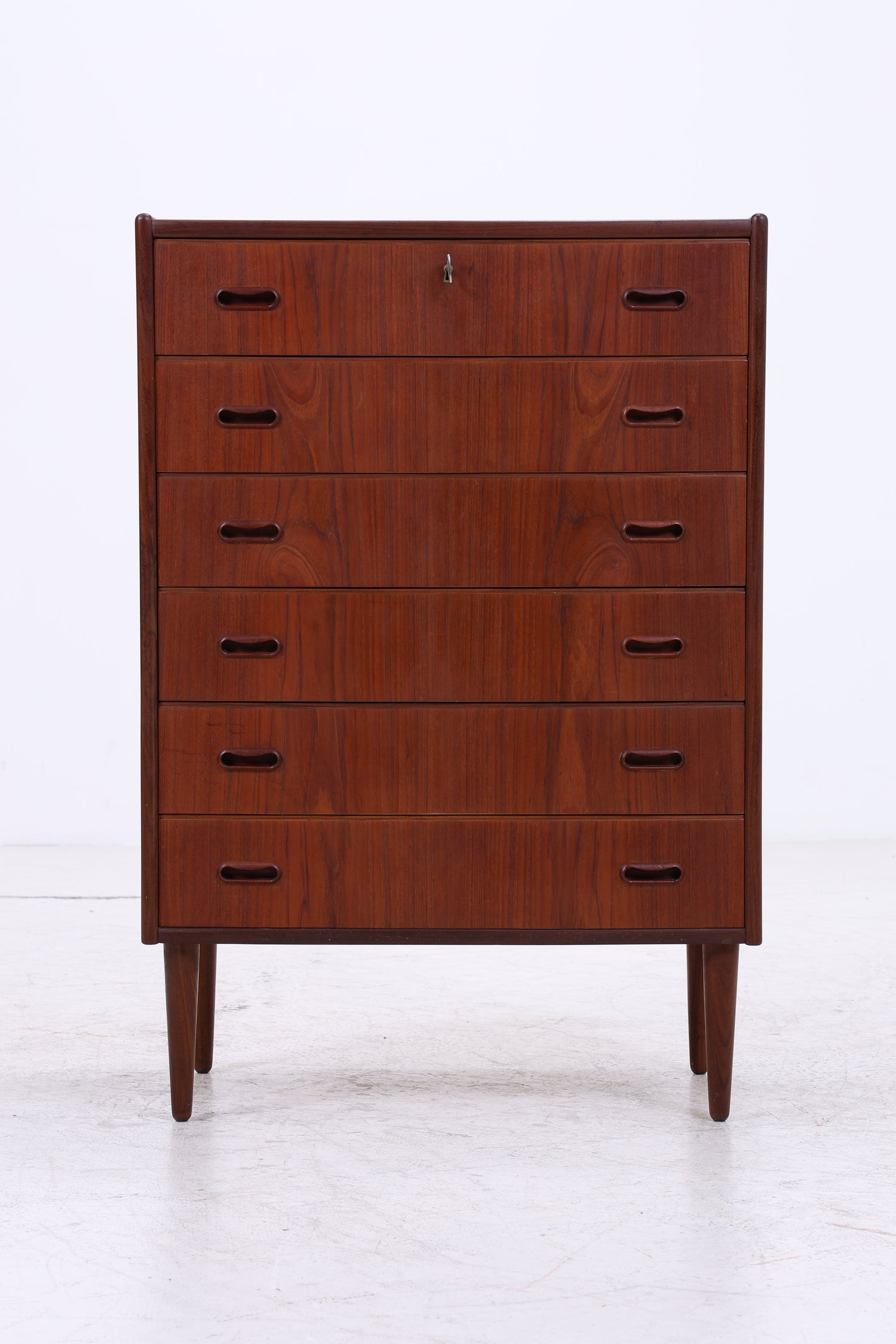 Vintage Teak Kommode | 6 Schubladen | Mid Century Tallboy | 60er Jahre