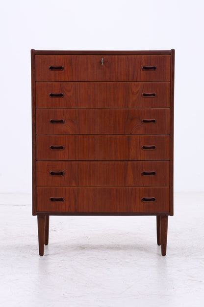 Vintage Teak Kommode | 6 Schubladen | Mid Century Tallboy | 60er Jahre