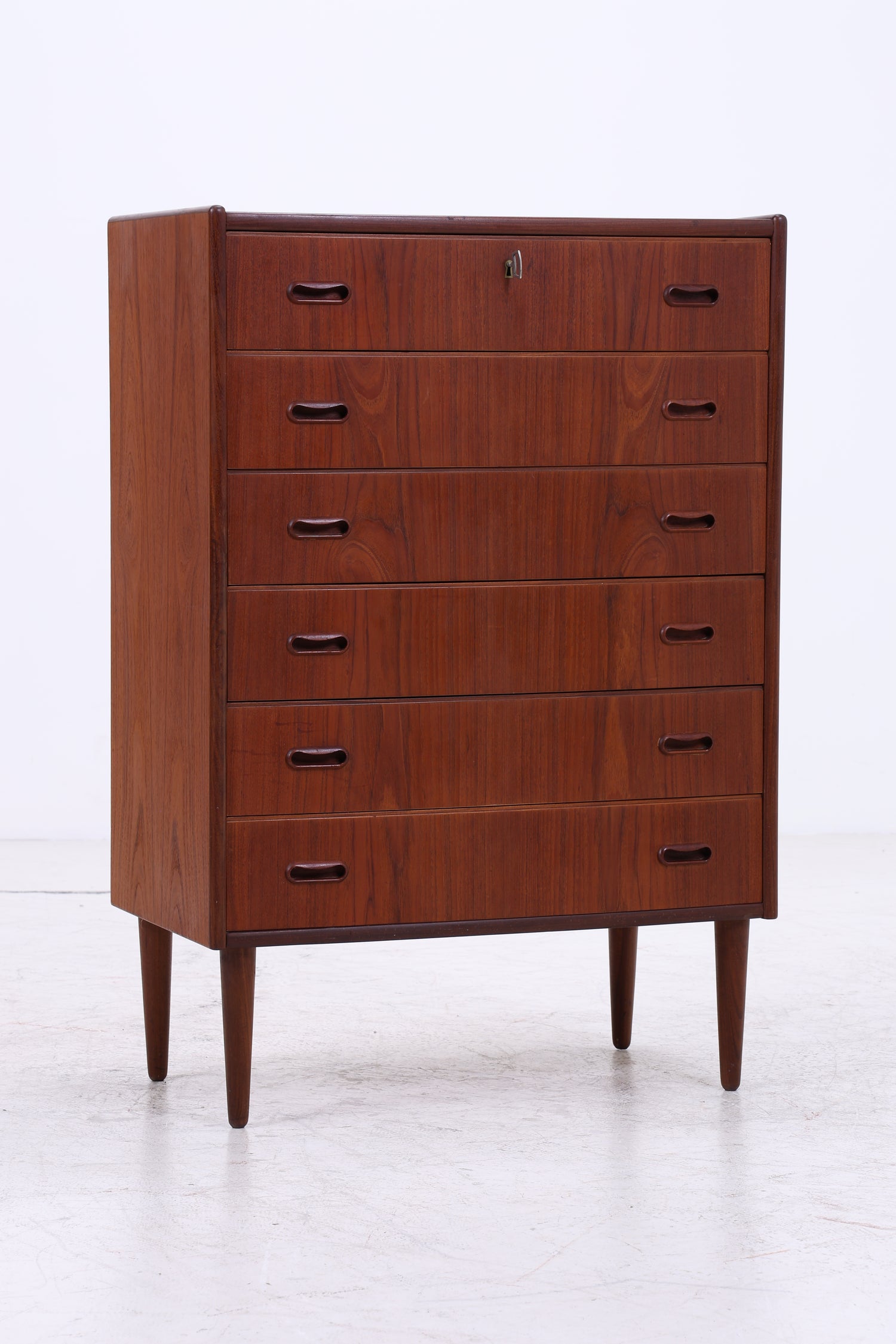 Vintage Teak Kommode | 6 Schubladen | Mid Century Tallboy | 60er Jahre