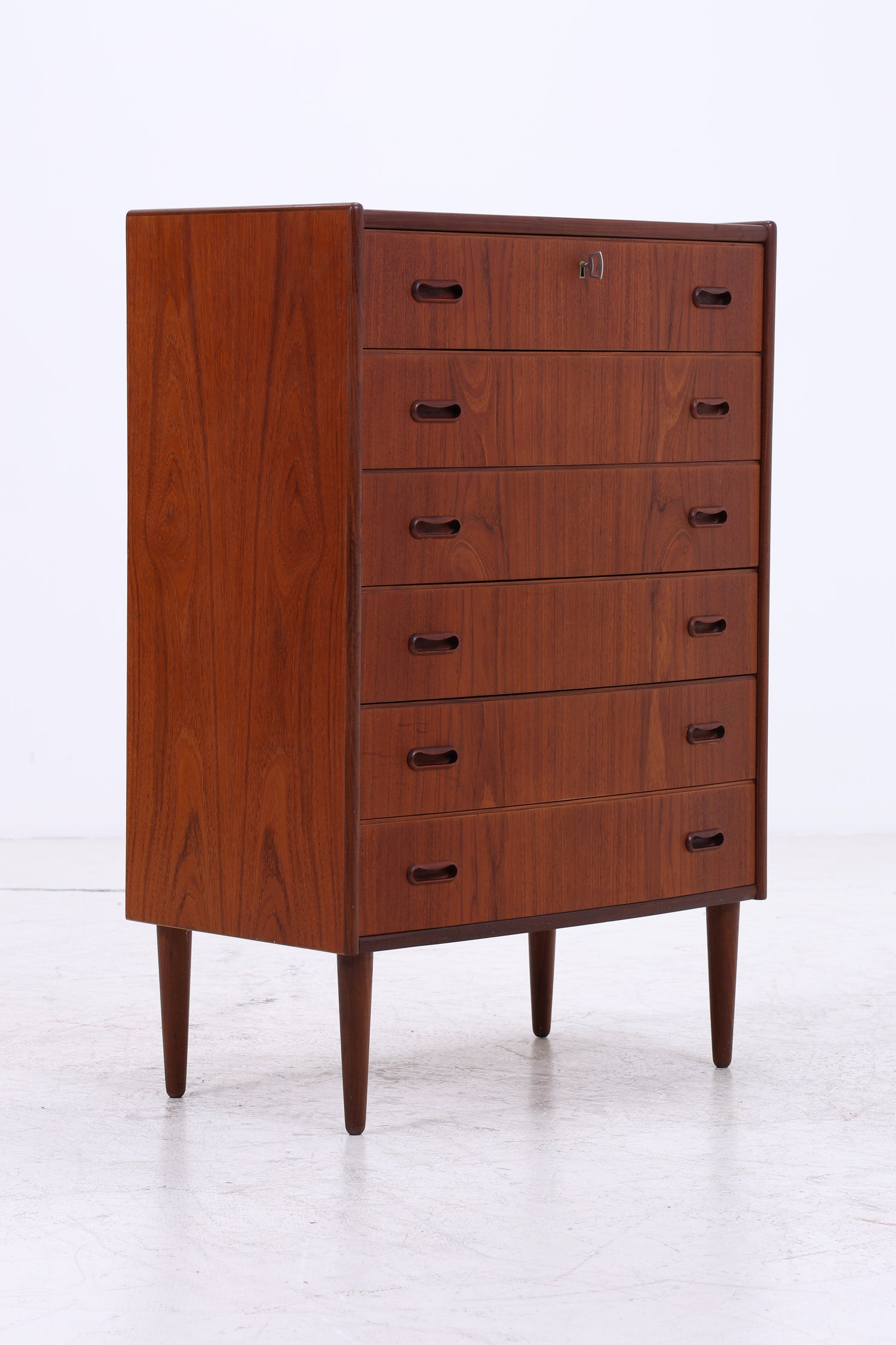 Vintage Teak Kommode | 6 Schubladen | Mid Century Tallboy | 60er Jahre