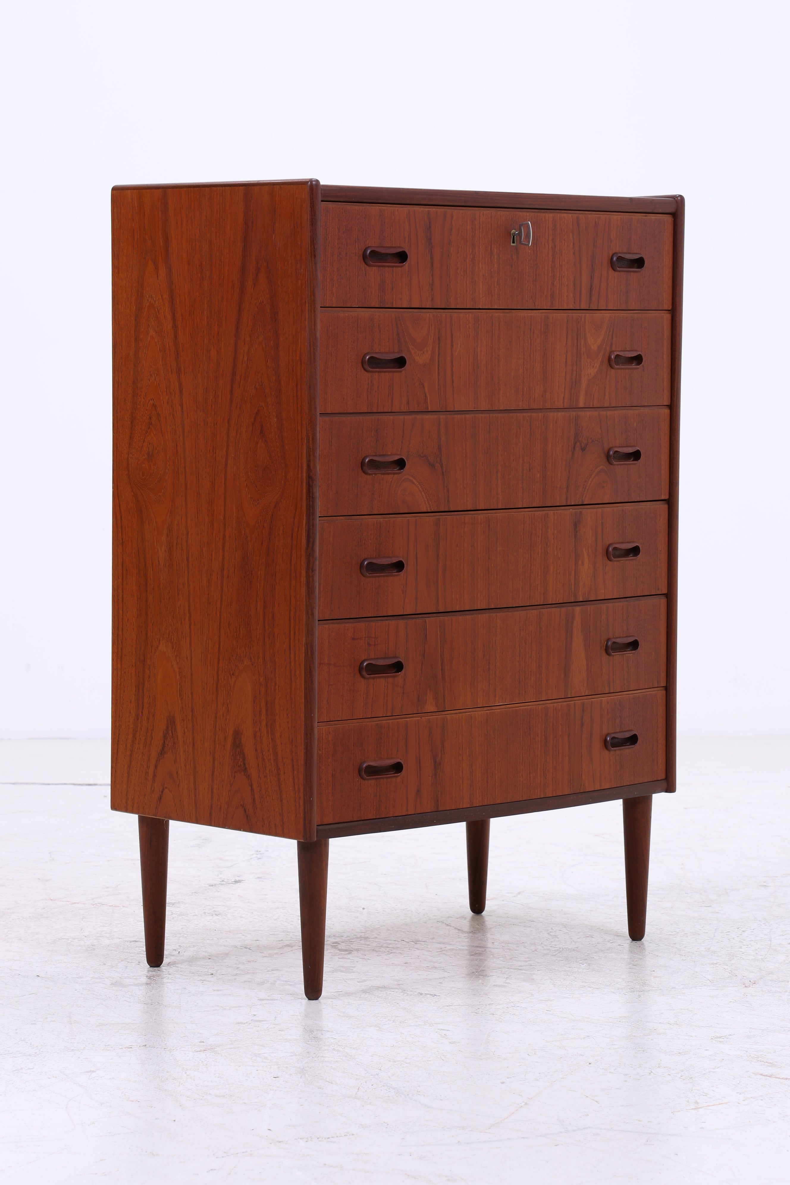 Vintage Teak Kommode | 6 Schubladen | Mid Century Tallboy | 60er Jahre