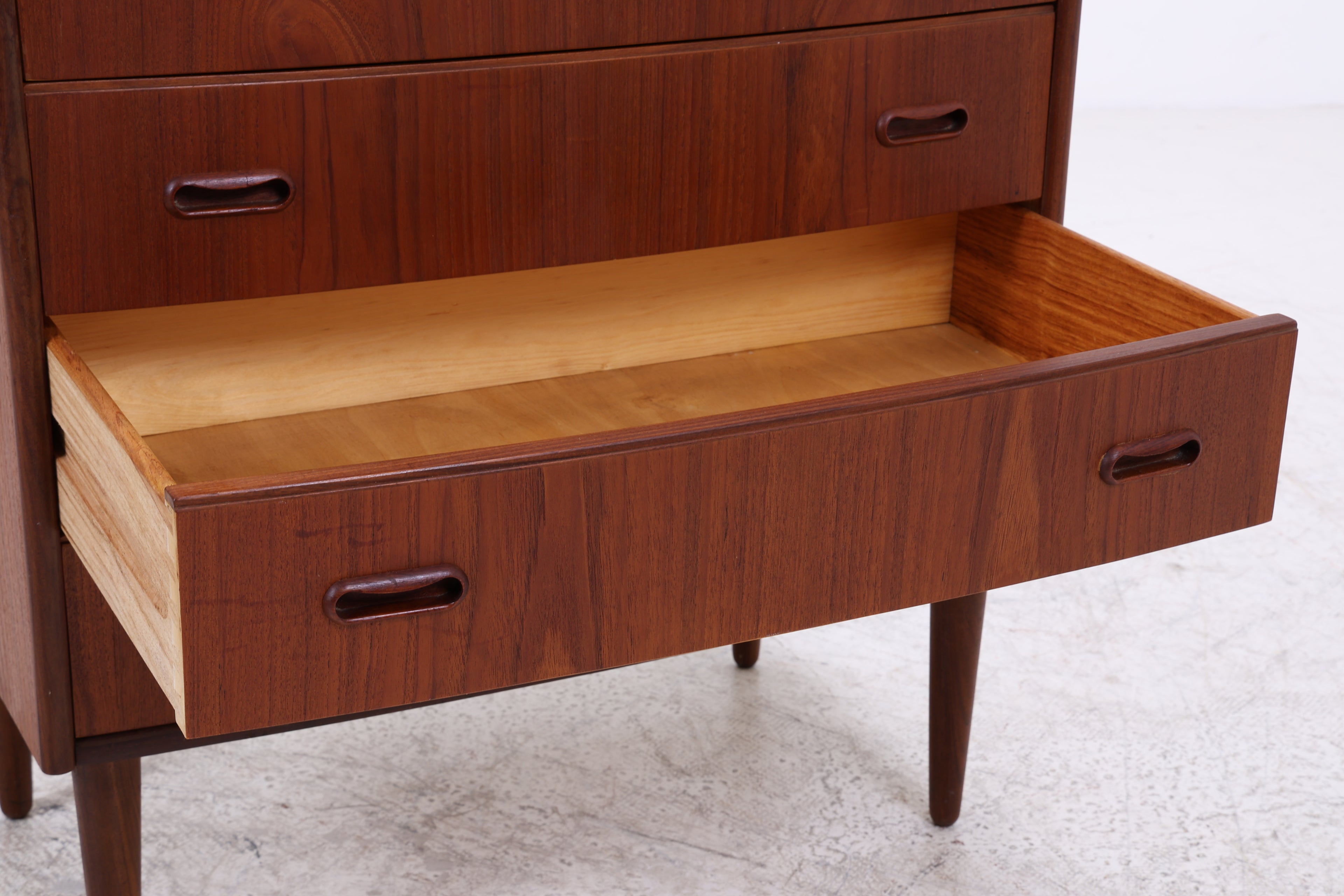 Vintage Teak Kommode | 6 Schubladen | Mid Century Tallboy | 60er Jahre