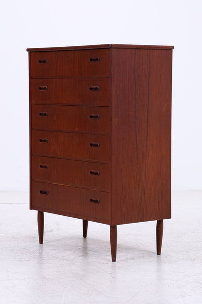 Vintage Teak Kommode | 6 Schubladen | Mid Century Tallboy | 60er Jahre