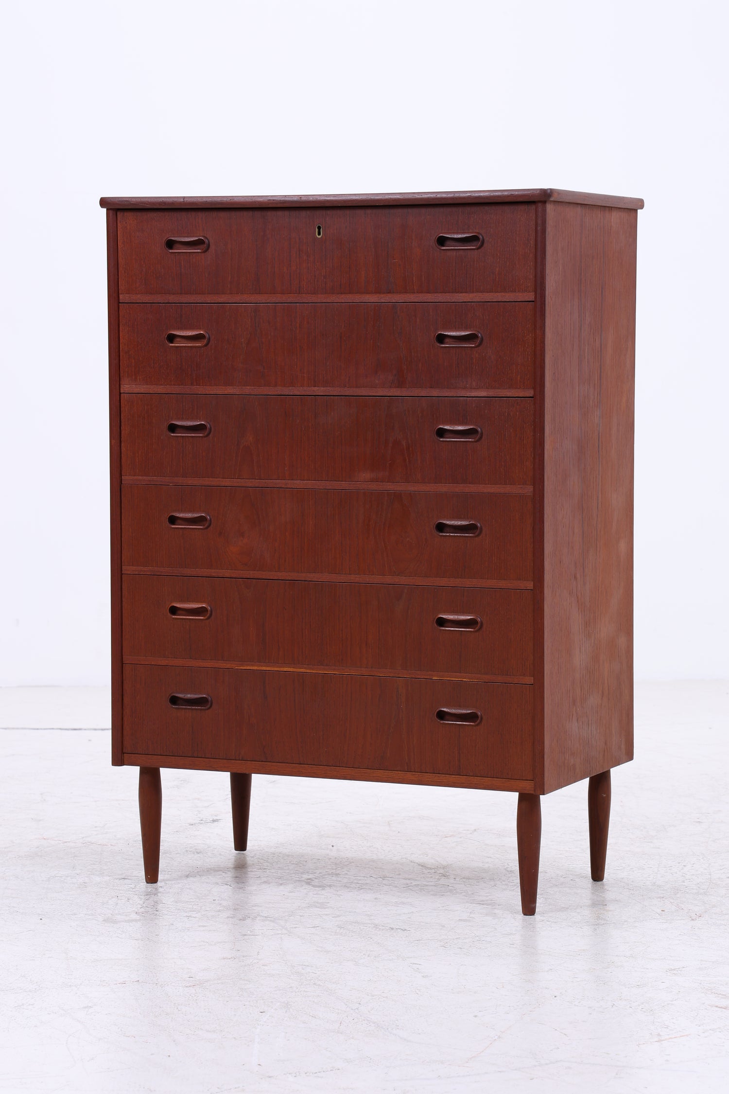 Vintage Teak Kommode | 6 Schubladen | Mid Century Tallboy | 60er Jahre