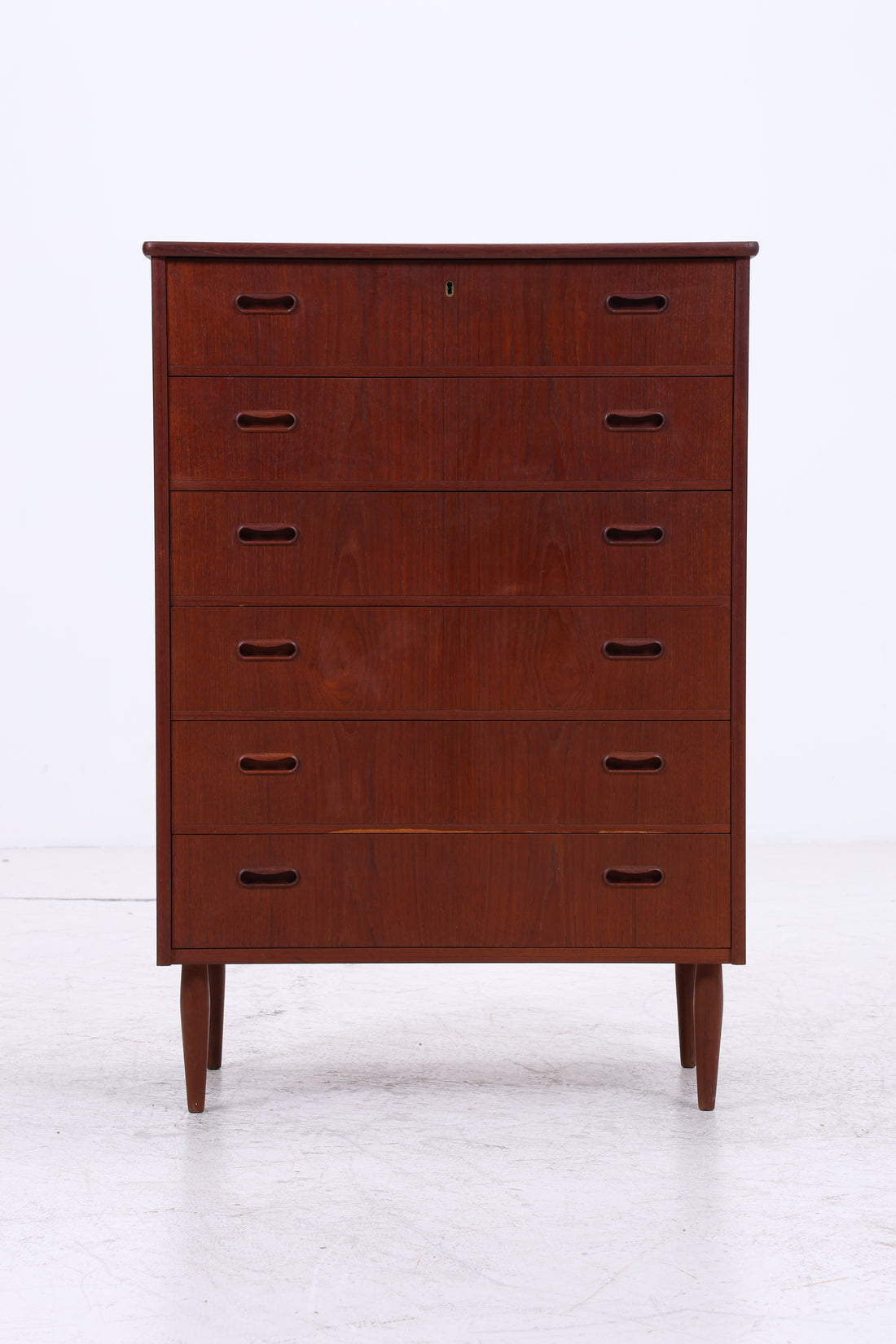 Vintage Teak Kommode | 6 Schubladen | Mid Century Tallboy | 60er Jahre