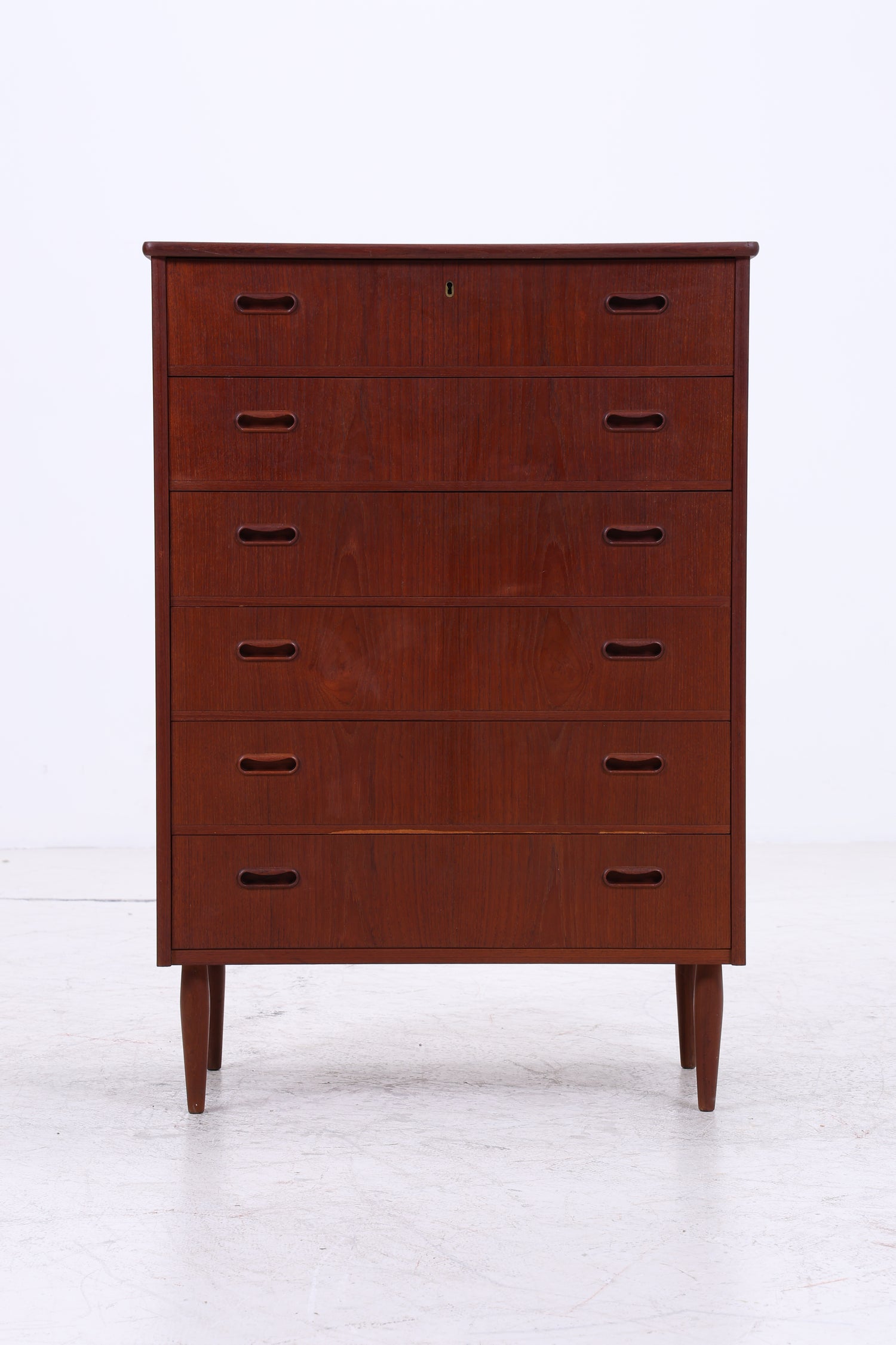 Vintage Teak Kommode | 6 Schubladen | Mid Century Tallboy | 60er Jahre