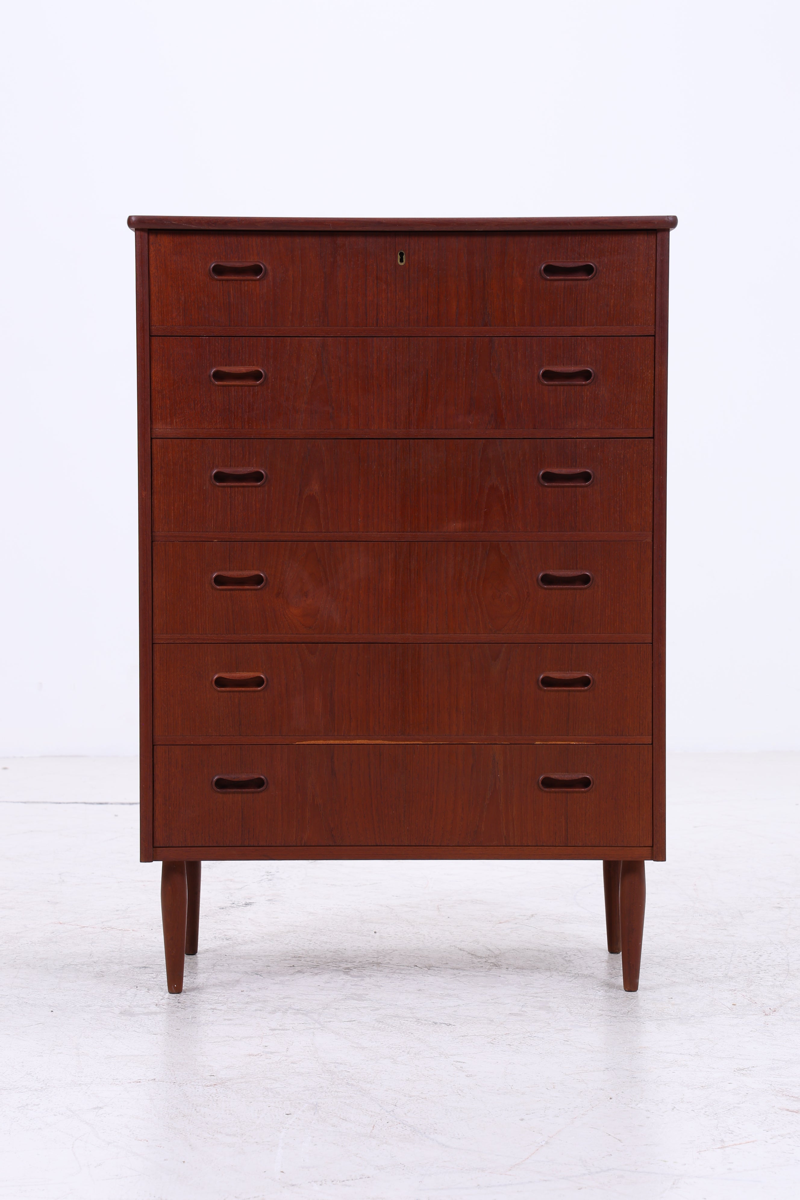 Vintage Teak Kommode | 6 Schubladen | Mid Century Tallboy | 60er Jahre