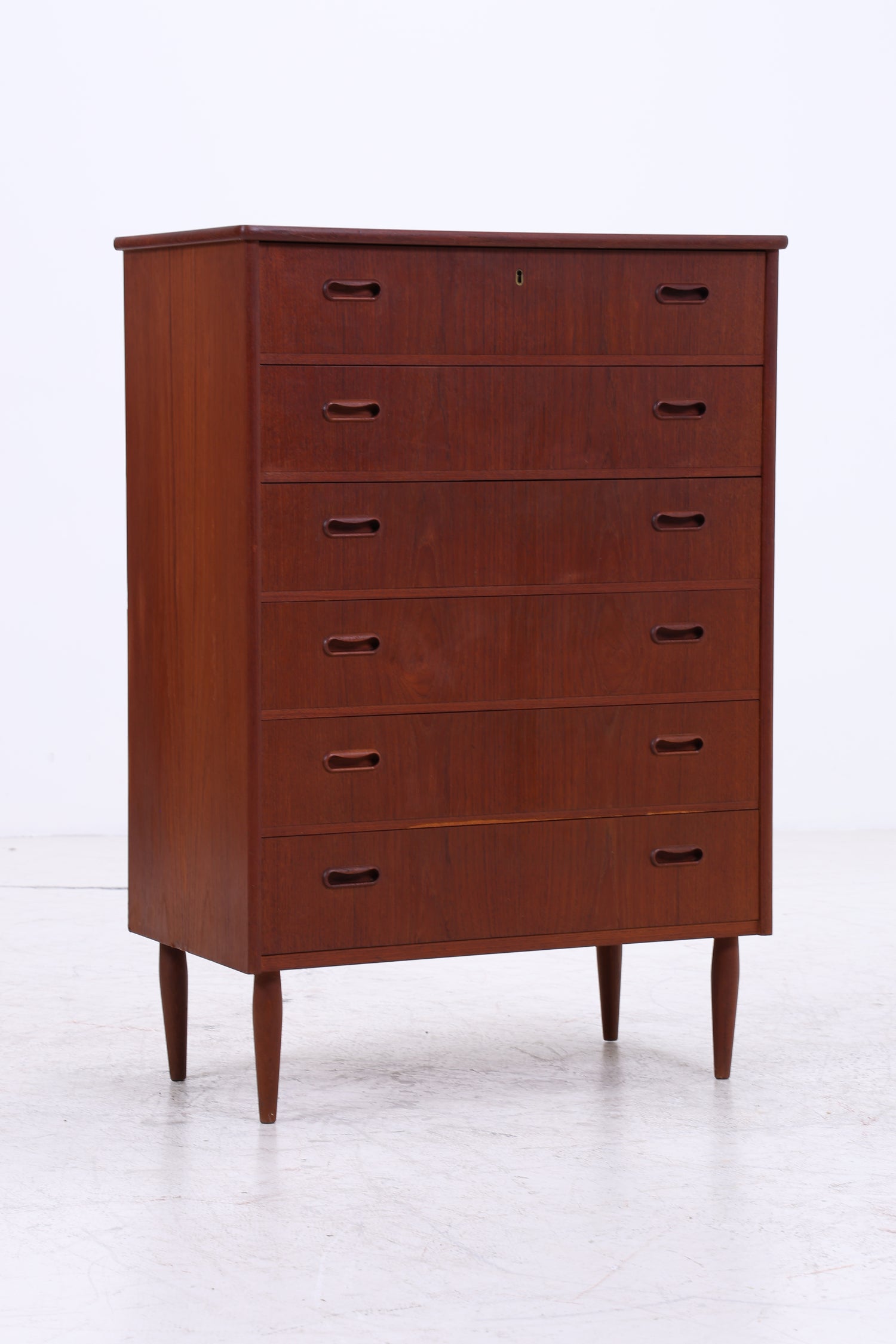 Vintage Teak Kommode | 6 Schubladen | Mid Century Tallboy | 60er Jahre